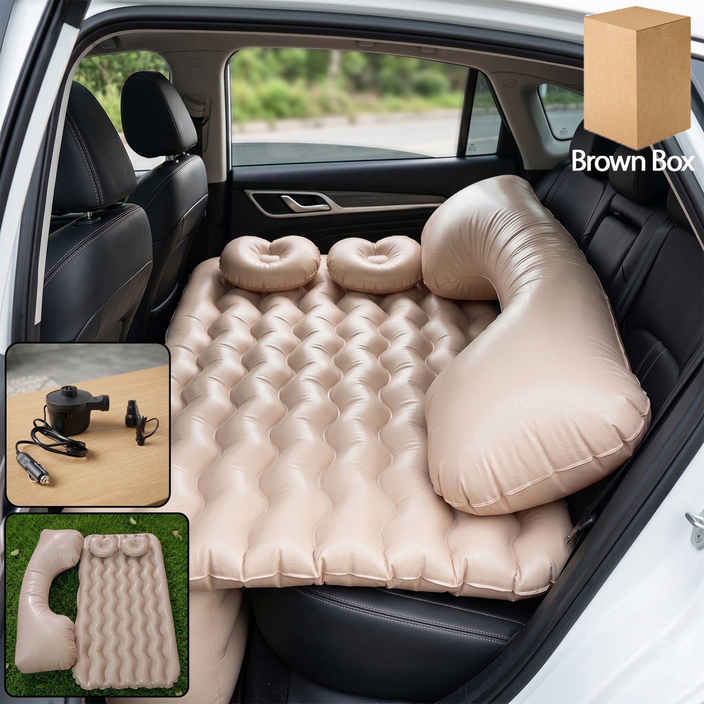 Car Inflatable Mattress Set with Pump & Pillows - 1 Set for Travel Comfort - Happy Price - Image 2