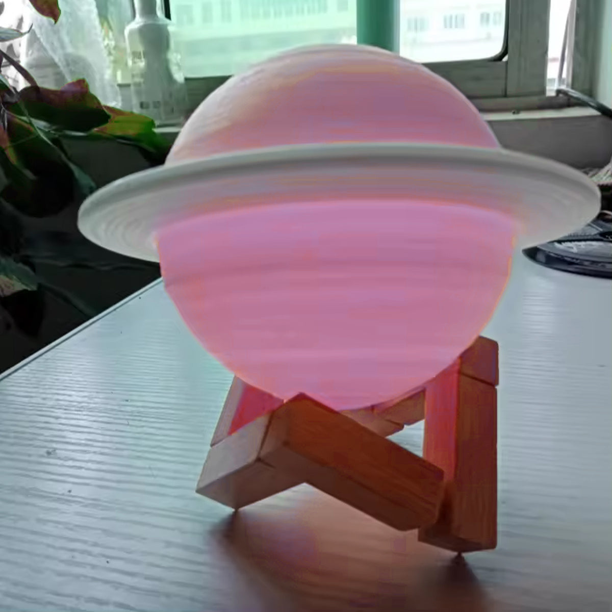3d Saturn Lamp Home Decoration Bedside Night Light With Base (1 Pc Multicolor) - Happy Price - Image 6