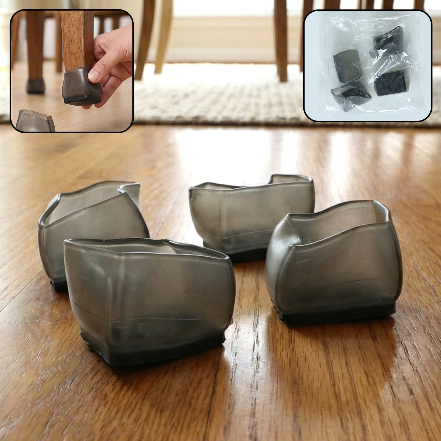 Silicone Furniture Leg Caps - 4 Piece Set for Floor Protection & Noise Reduction - Happy Price - Image 2