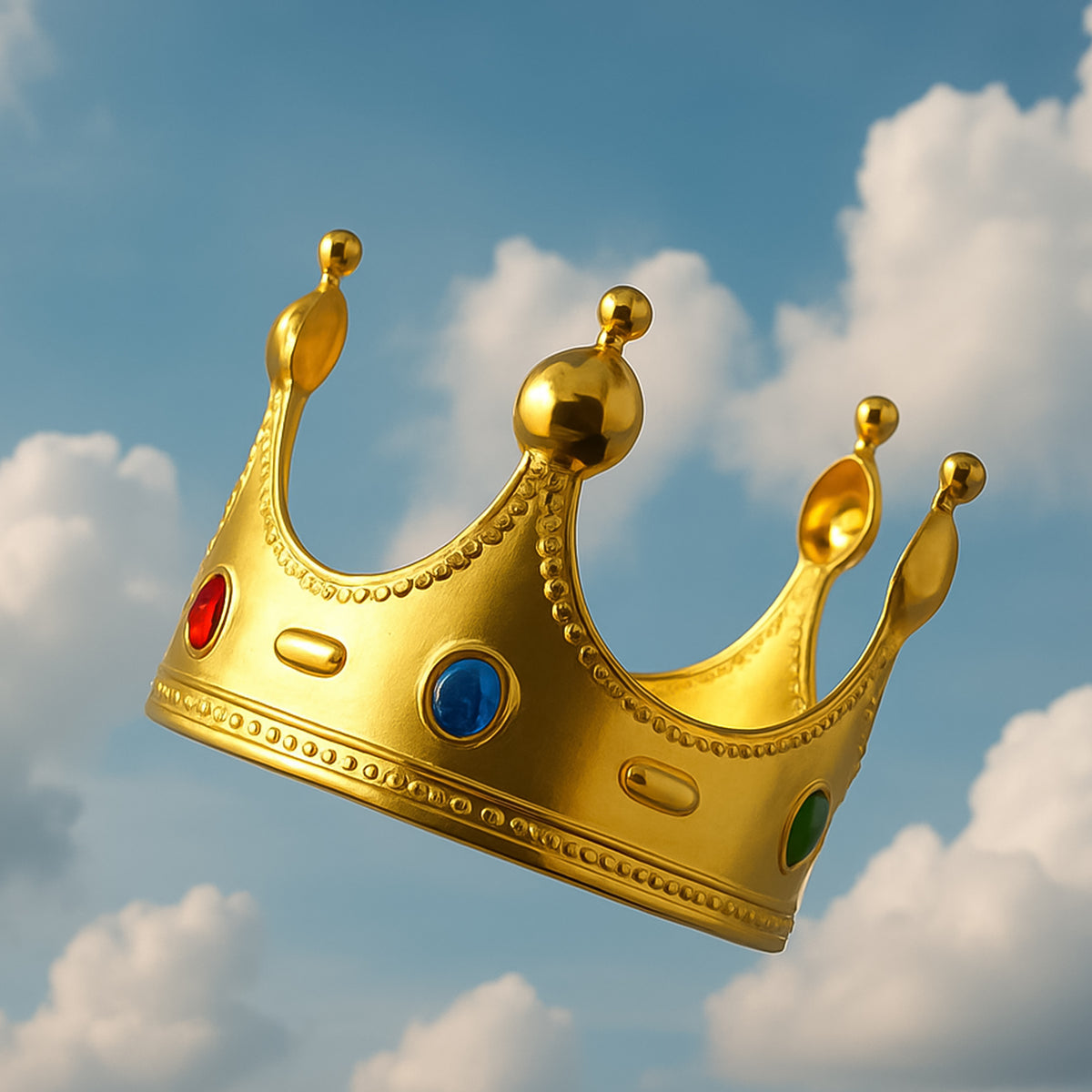 Golden Royal Crown With Colored Gems (1 Pc) - Happy Price - Image 4