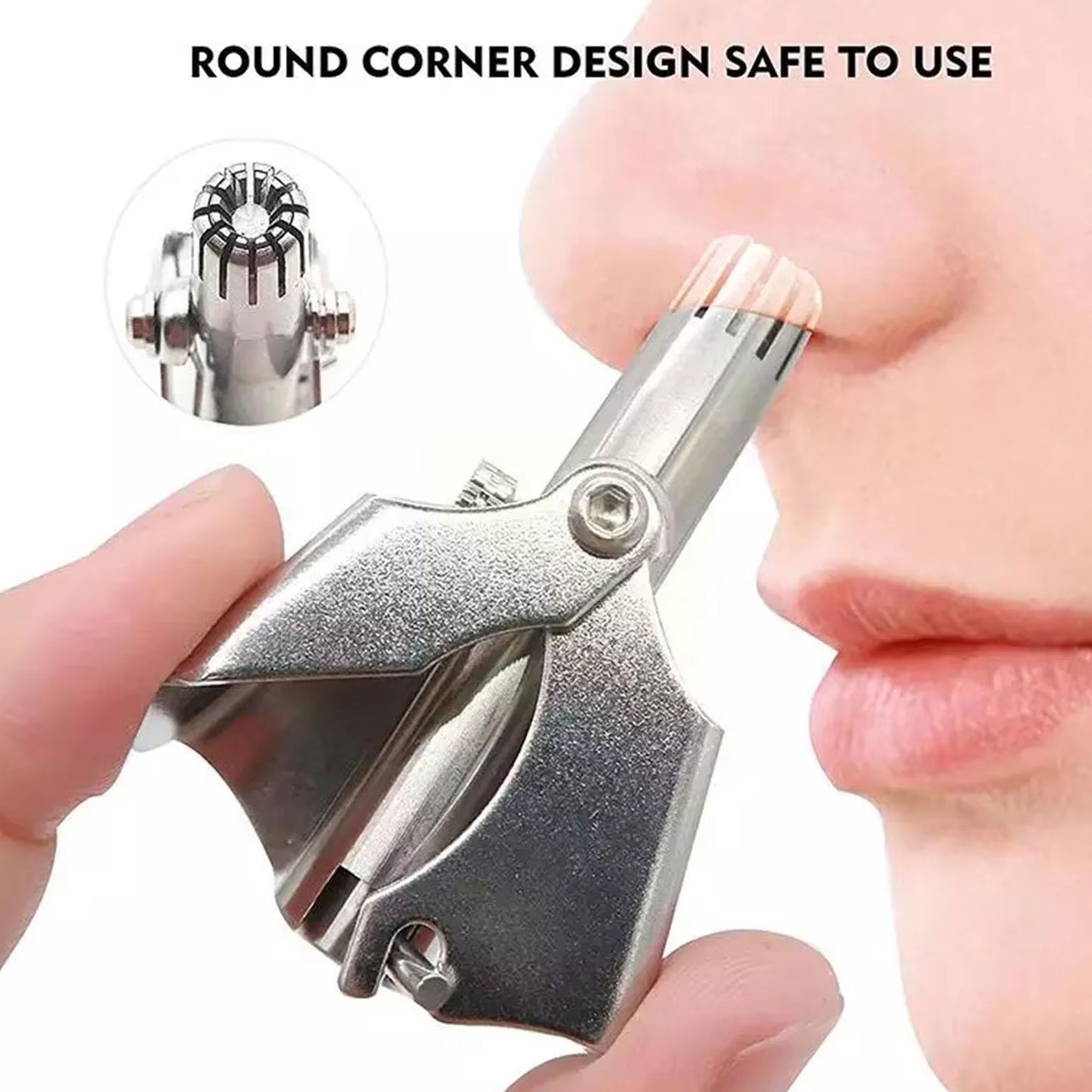Nose Hair Clipper Stainless Steel Hair Remover (1 Pc With Brush Plastic Case) - Happy Price - Image 4
