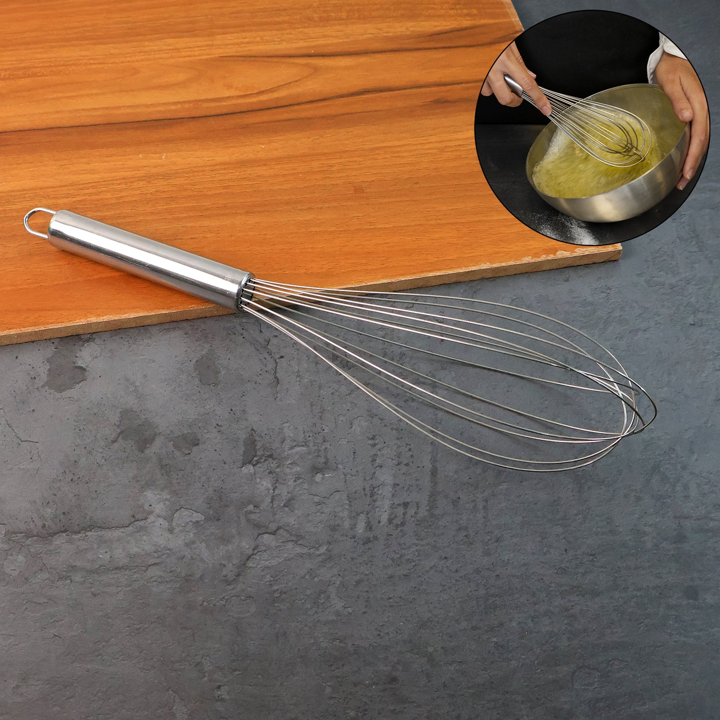 Large Stainless Steel Balloon Whisk Heavy-duty Kitchen Tool (30cm 1 Pc) - Happy Price - Image 3
