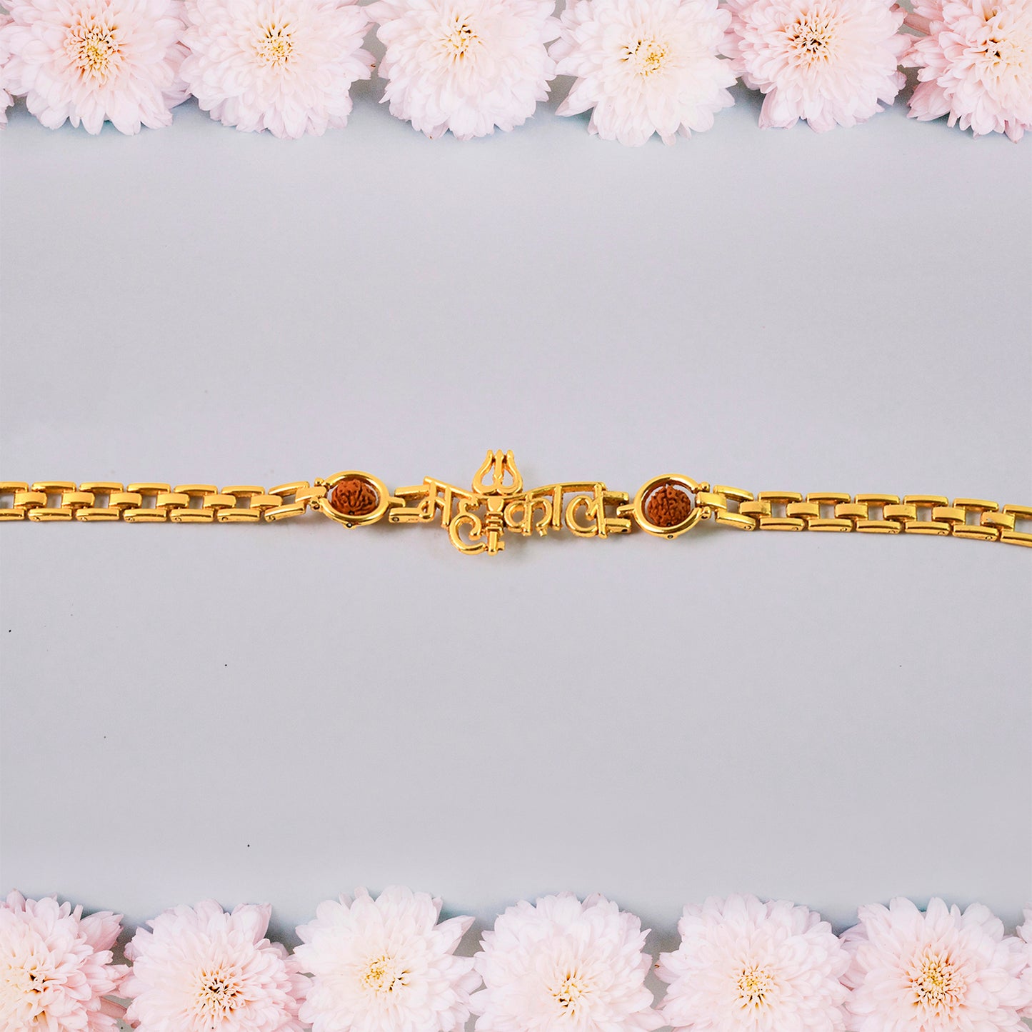 Mahakal Trishul Design Rudraksh Beads Bracelet Rakhi - Happy Price - Image 4