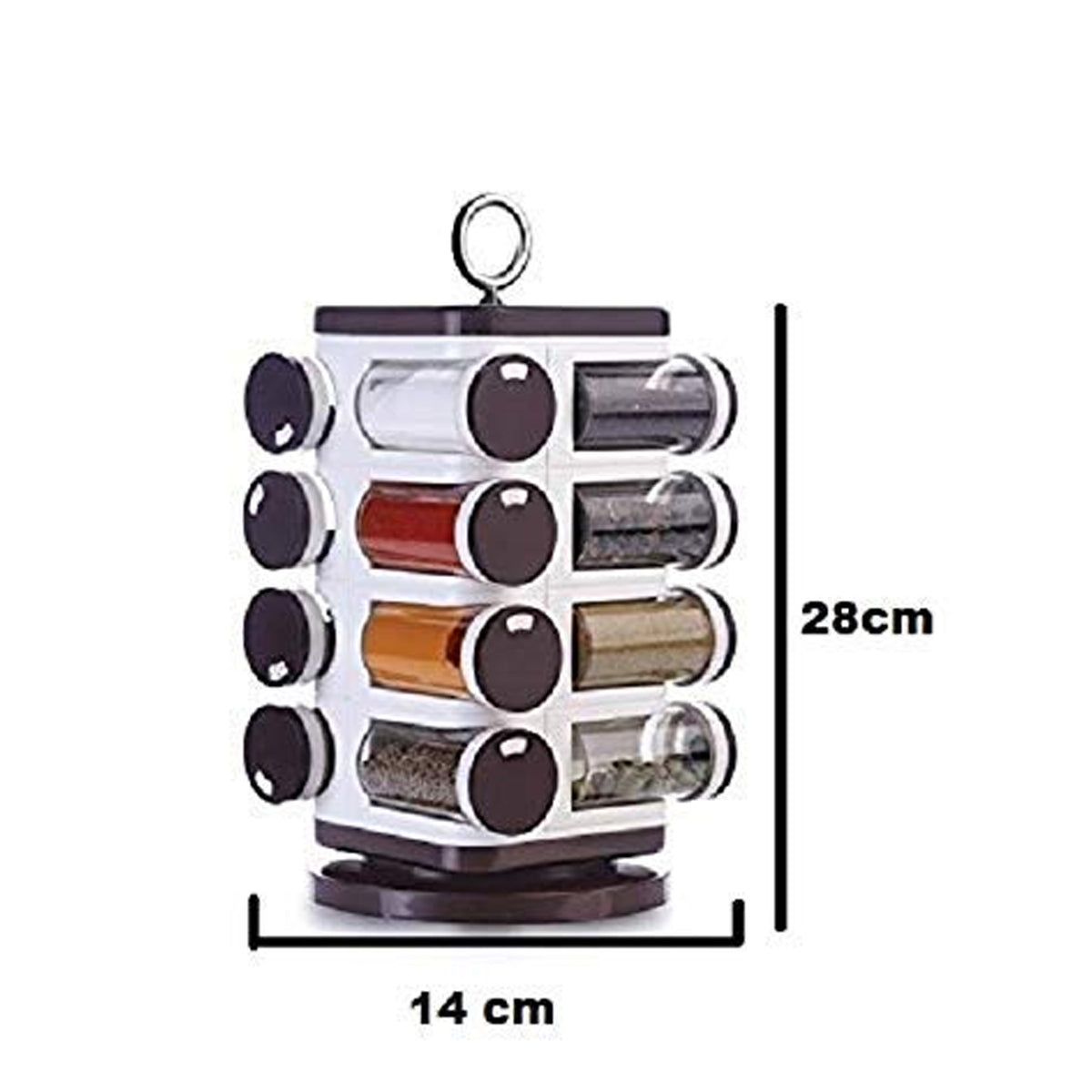Ganesh Multipurpose Revolving Spice Rack With 16 Pcs Dispenser Each 100 Ml Plastic Spice Abs Material 1 Piece Spice Set 1 Piece Spice Set (Plastic) - Happy Price - Image 4
