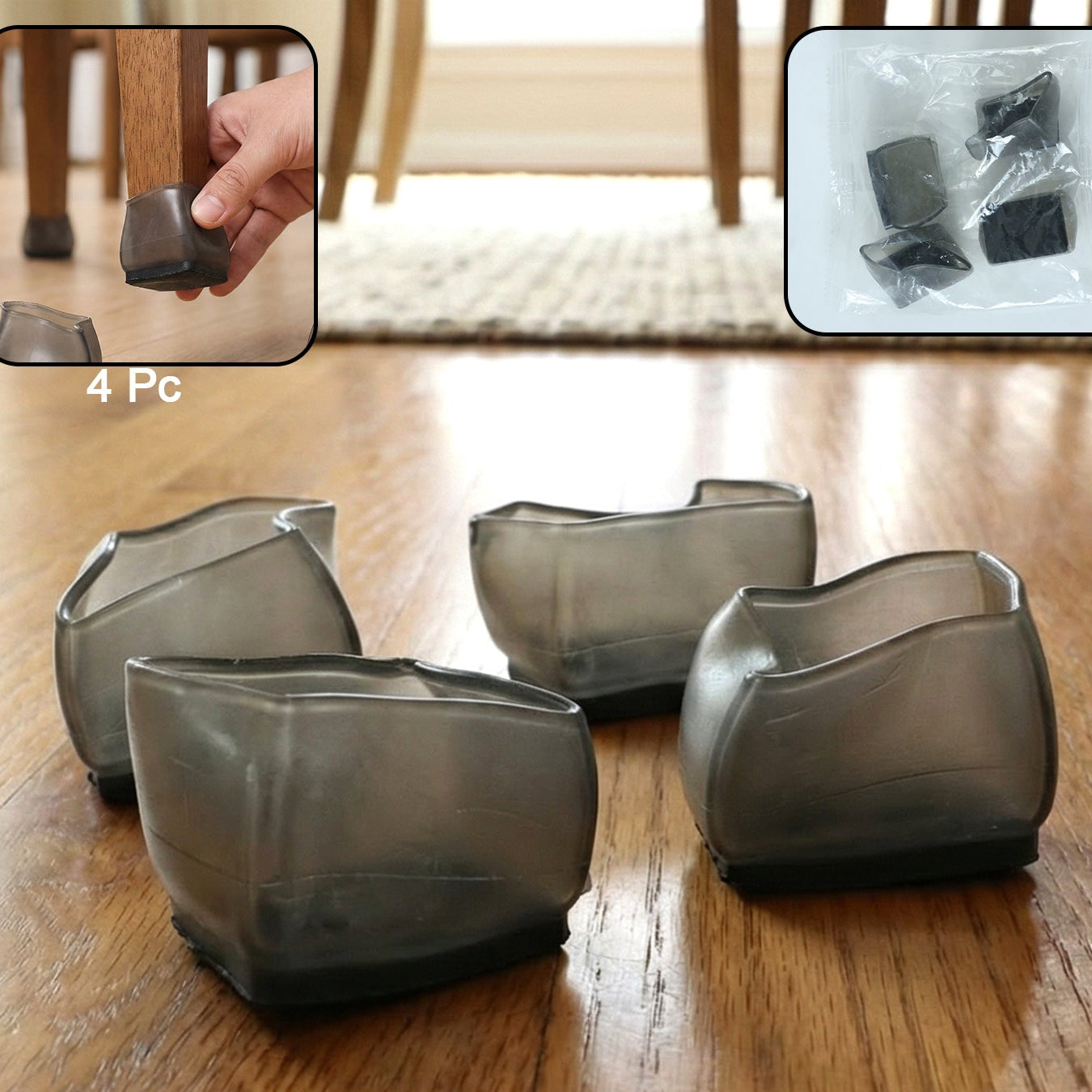 Silicone Furniture Leg Caps - 4 Piece Set for Floor Protection & Noise Reduction - Happy Price - Image 1