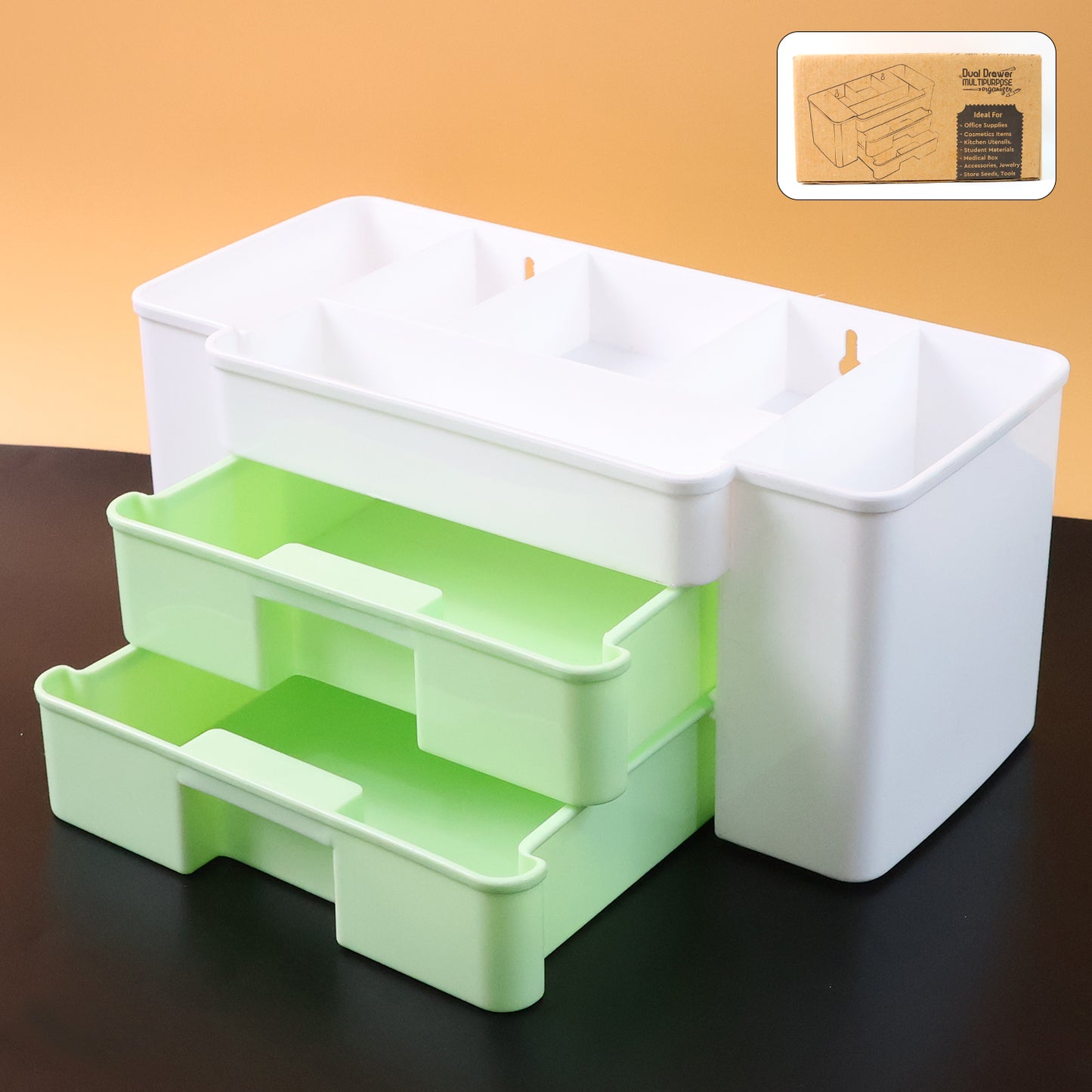 2-Layer Desktop Organizer with Drawers & Compartments - 1 Pc - Happy Price - Image 6