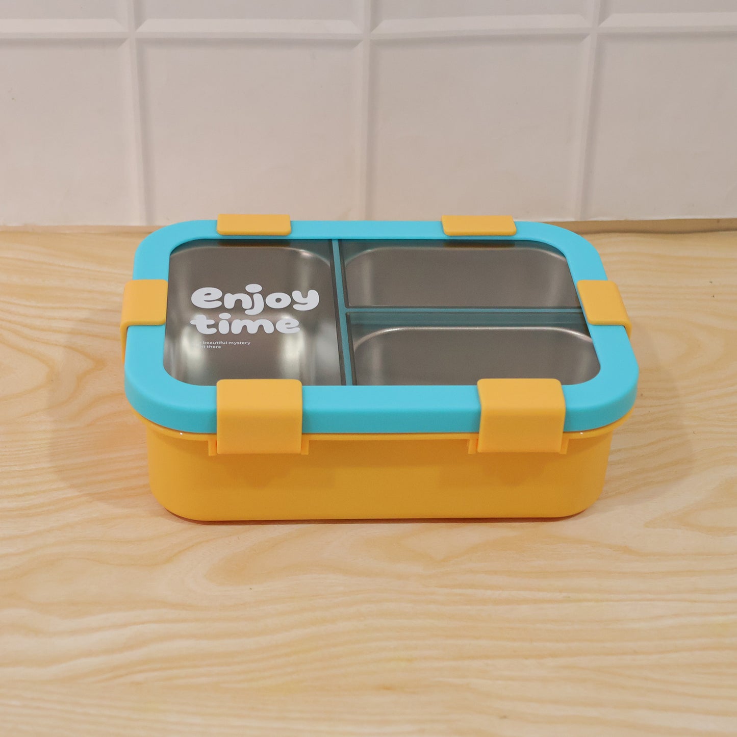 3 Compartment Stainless Steel Lunch Box with Cutlery - 600ml Airtight Food Container - Great Price - Image 7