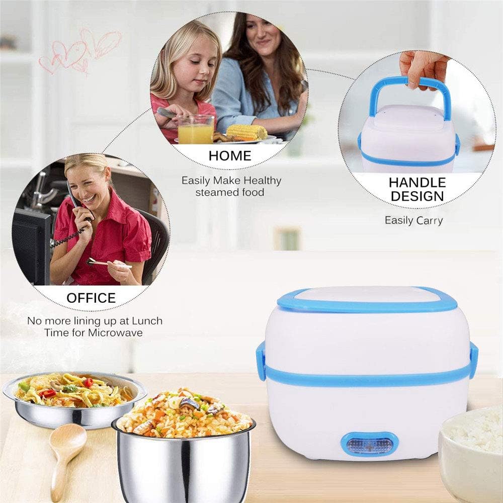 Electric Lunch Box Portable Food Warmer Food Heating Lunch Box Removable Food-grade Stainless Steel Compartments 220v 200w For Car Truck Office - Happy Price - Image 3