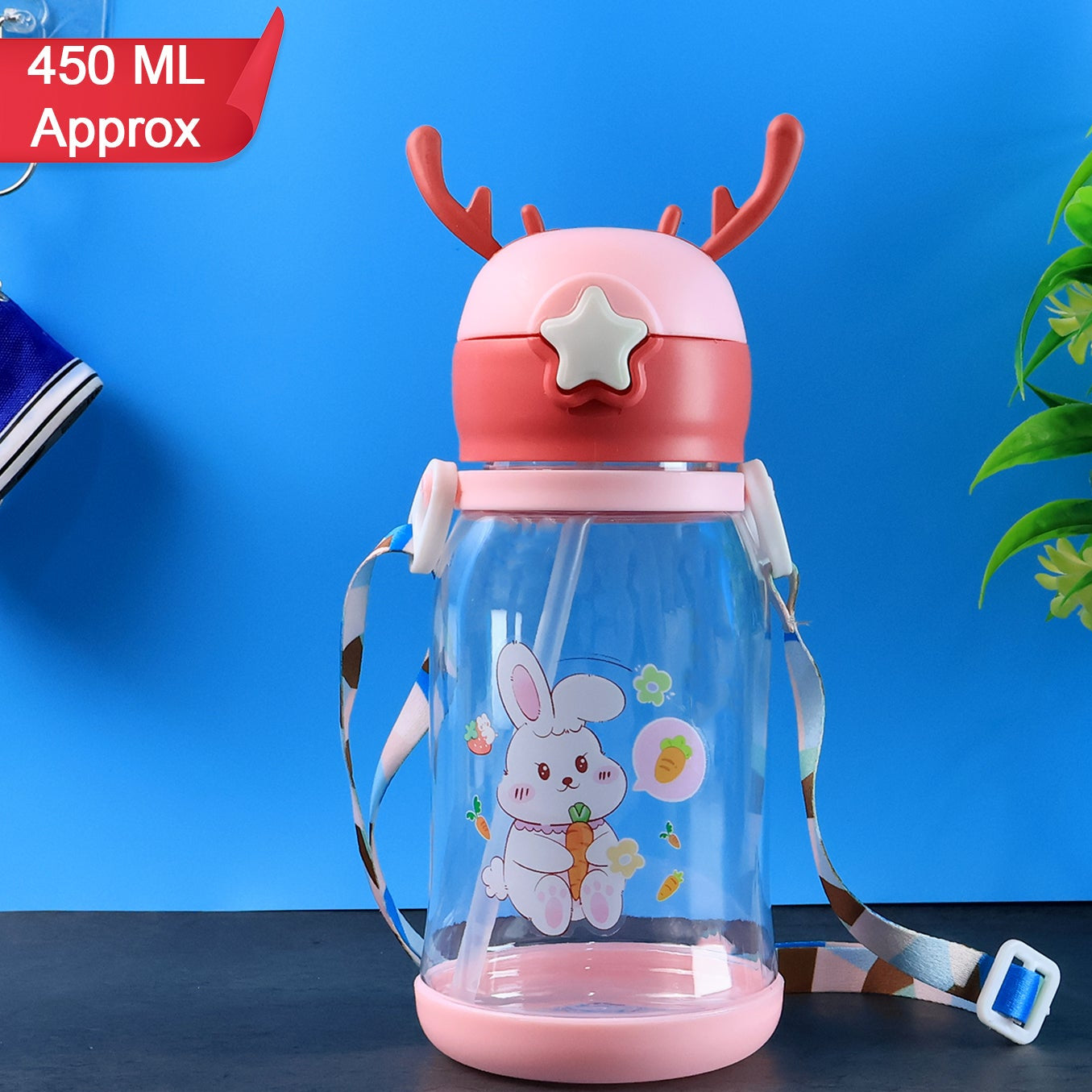 Cute Cartoon Water Bottle Approx 450ml (1 Pc) - Happy Price - Image 1
