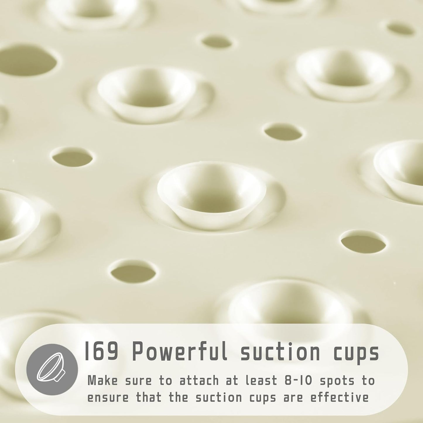 Square Anti-Slip Bath Mat with Suction Cups - 53x53 Cm, 1 Pc - Great Price - Image 3