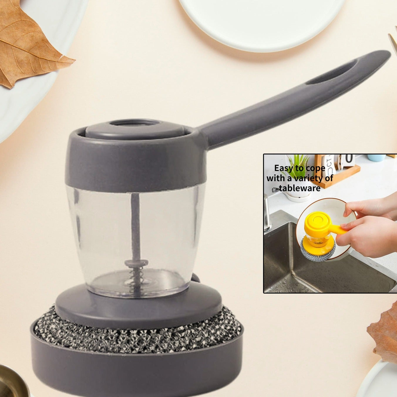 Handheld Soap Dispenser With Scrub (1 Set) - Happy Price - Image 1