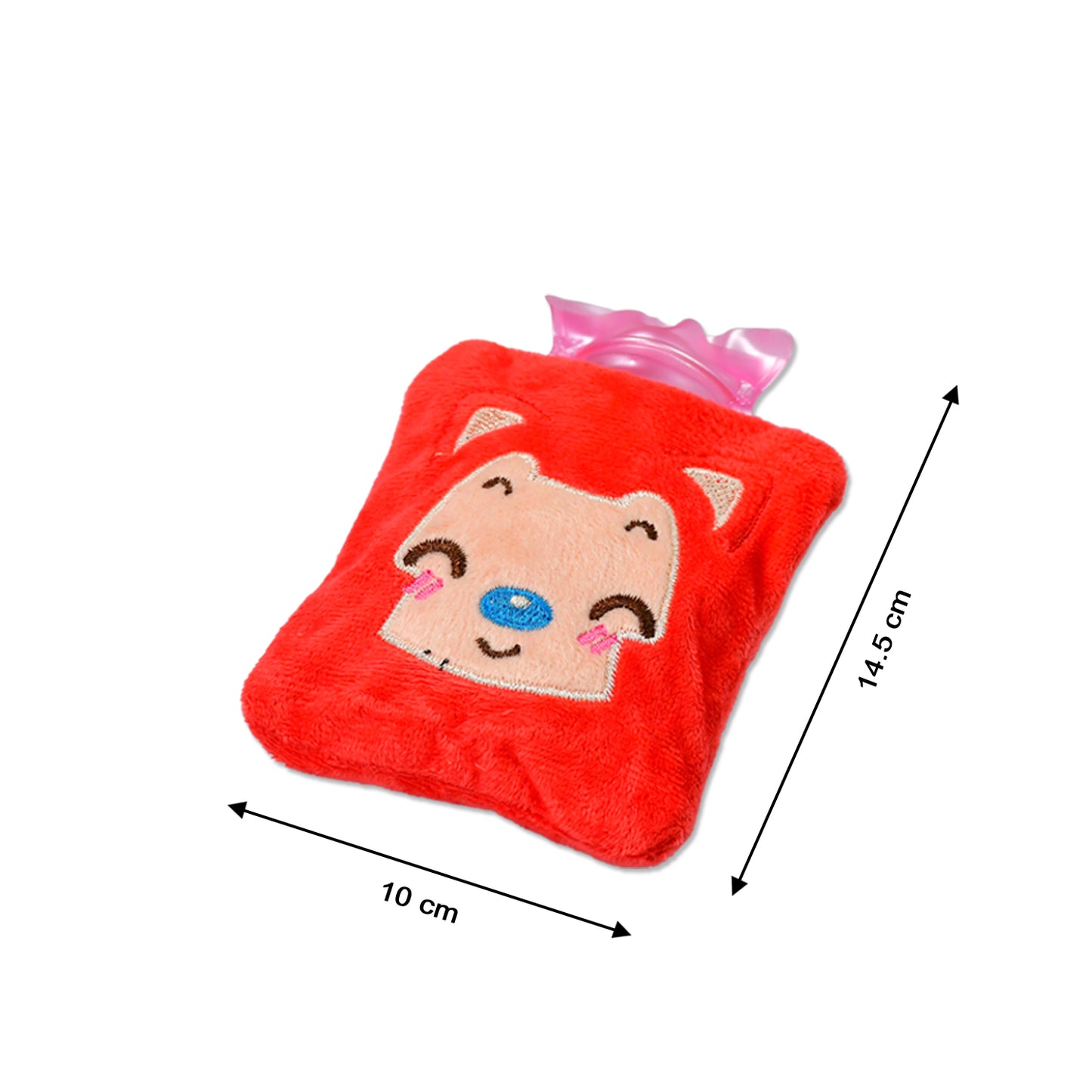 Small Pink Hot Water Bag with Soft Cover for Pain Relief - Happy Price - Image 4