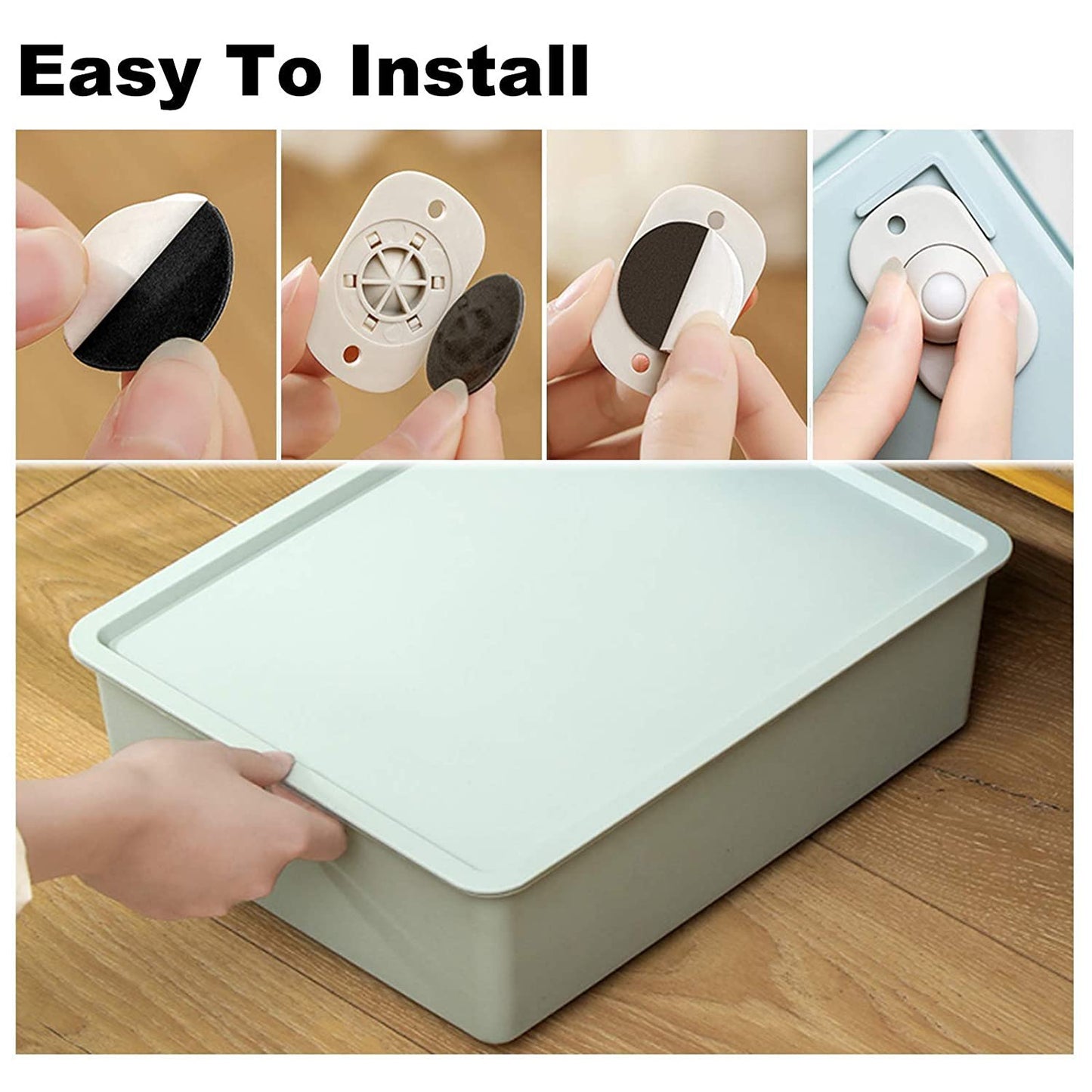 Self Adhesive Mini Swivel Casters Wheels (4pc) - Happy Price - Image 2