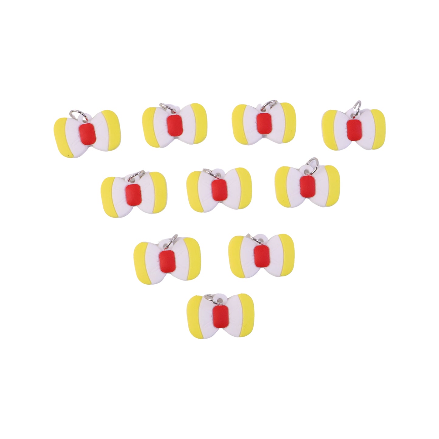 Cute Bow Shape Bag Charm Keychain Set (10 Pc)