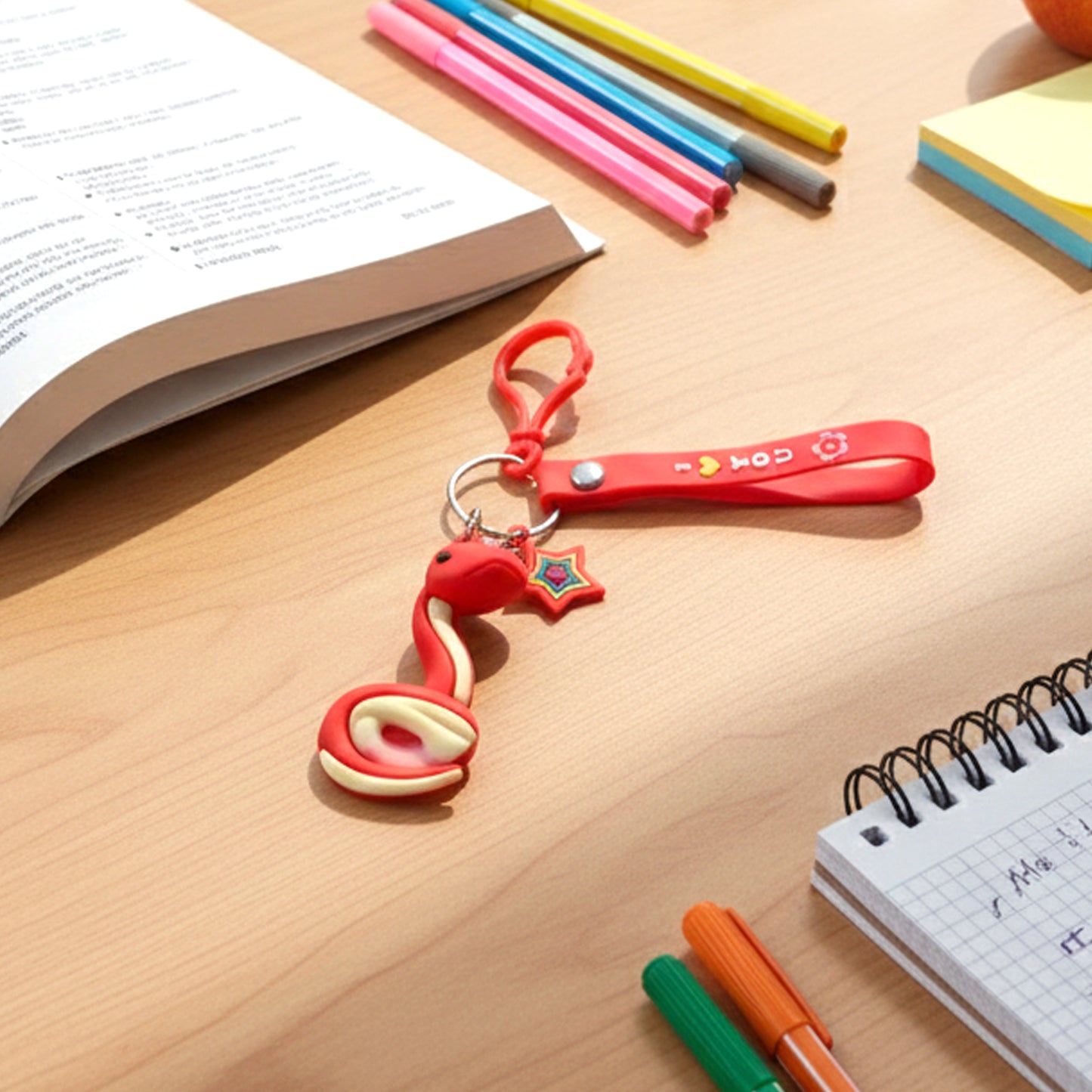 Cute Snake Shape Keychain with Strap & Hook Clip - 1 Pc - Happy Price - Image 6