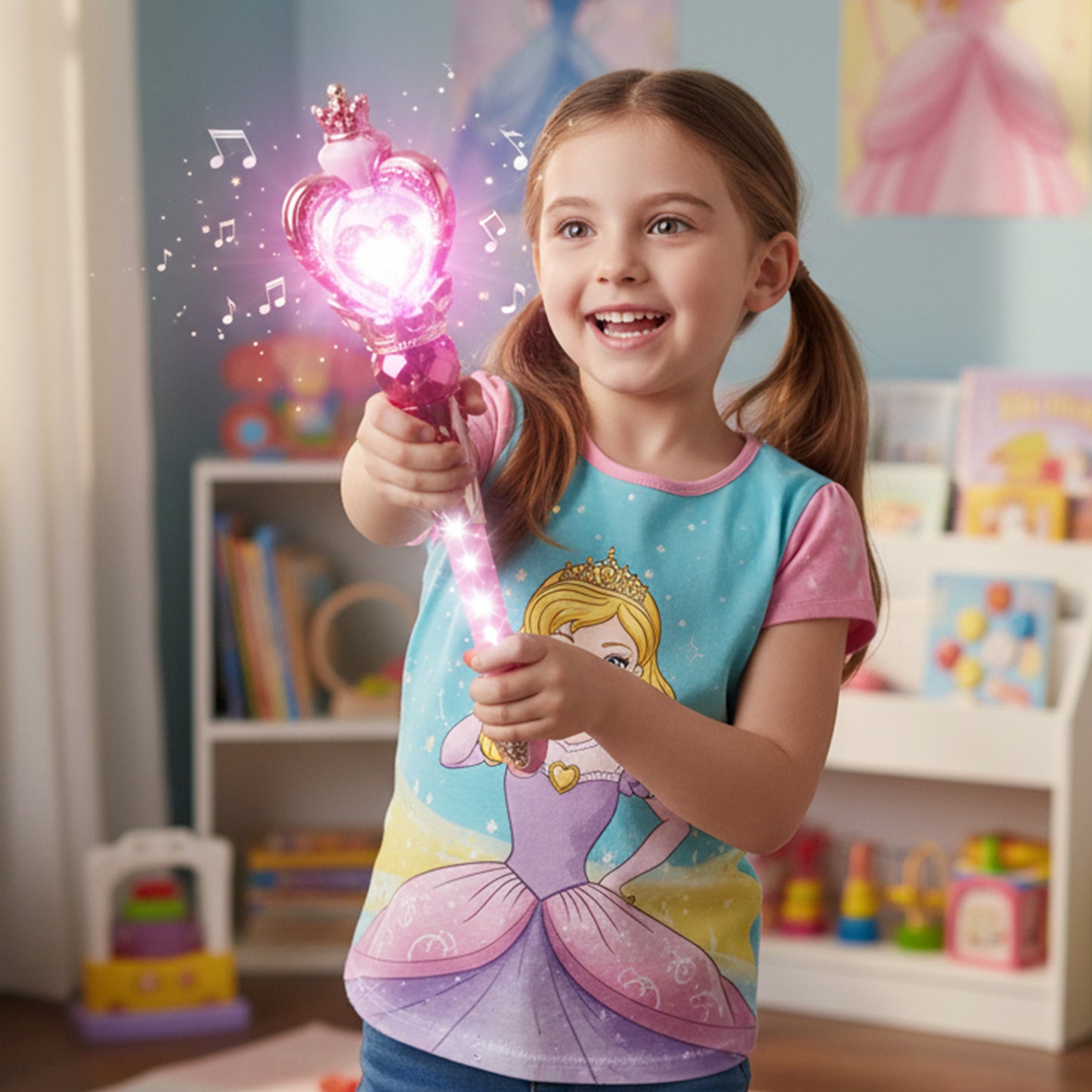 Princess Light Wand Toy for Kids - 1 Pc, Musical Fantasy Toy with Flashing Lights - Great Price - Image 3