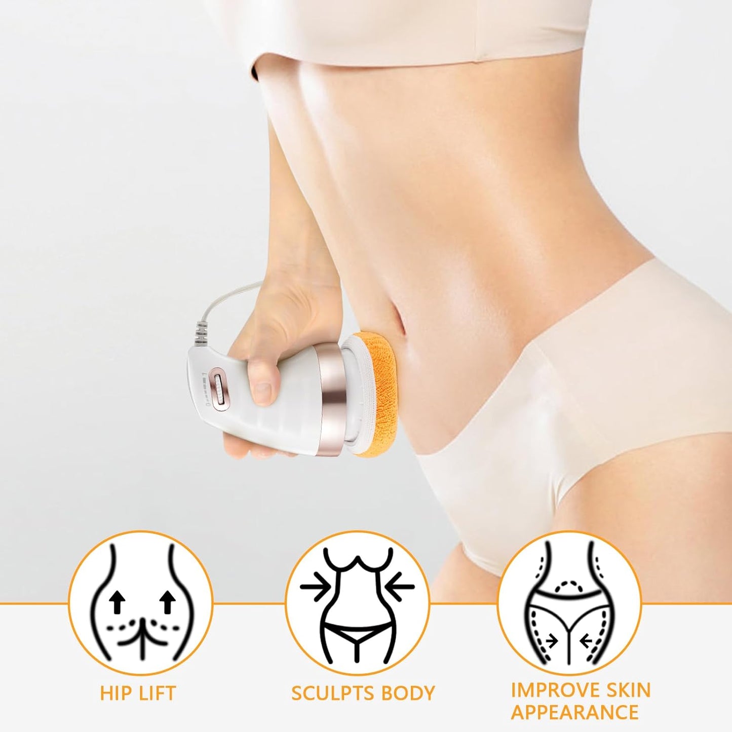 Body Massager Shaping Machine Body Sculpting Massager With 3 Washable Pads Adjustable Speeds Electric Handheld Massager For Belly Waist Legs Arms Butt (1 Pc) - Happy Price - Image 6