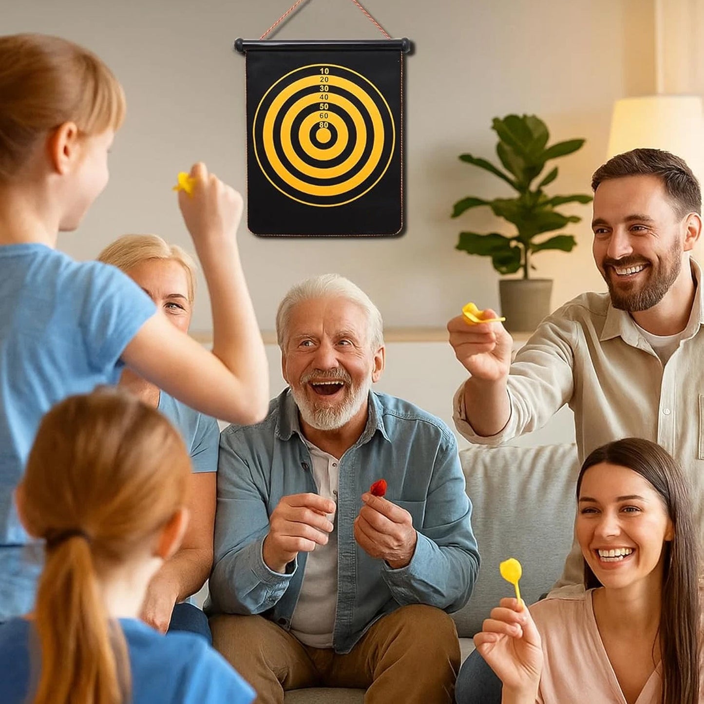 12-Inch Magnetic Roll-Up Dartboard Game Set with 4 Darts - Happy Price - Image 3