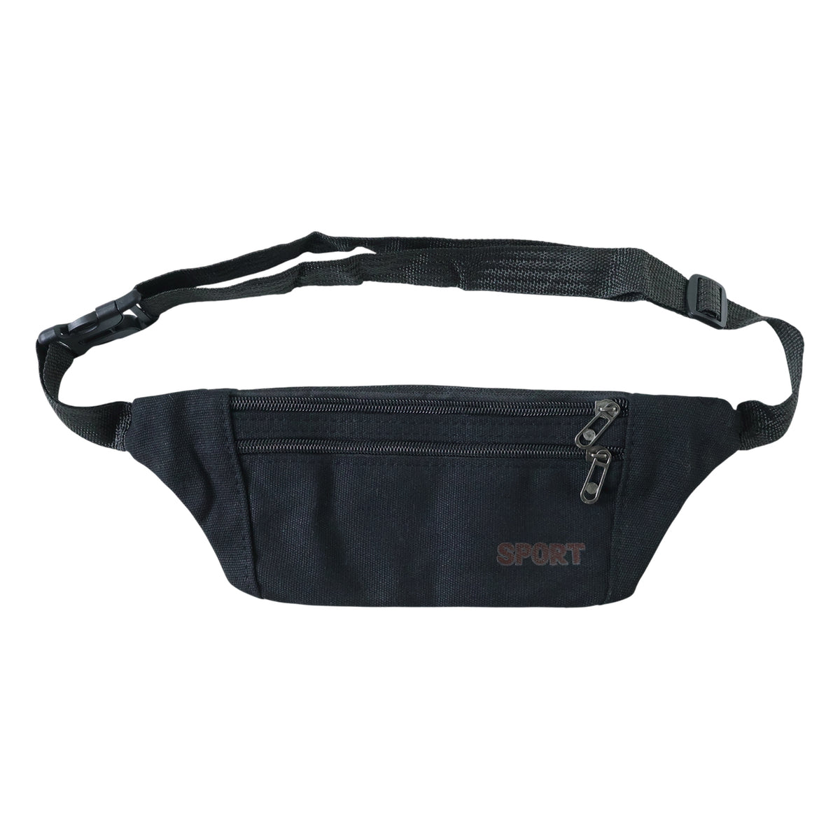 Black Sports Waist Bag (1 Pc) - Adjustable Strap Fanny Pack for Running & Travel - Happy Price - Image 4