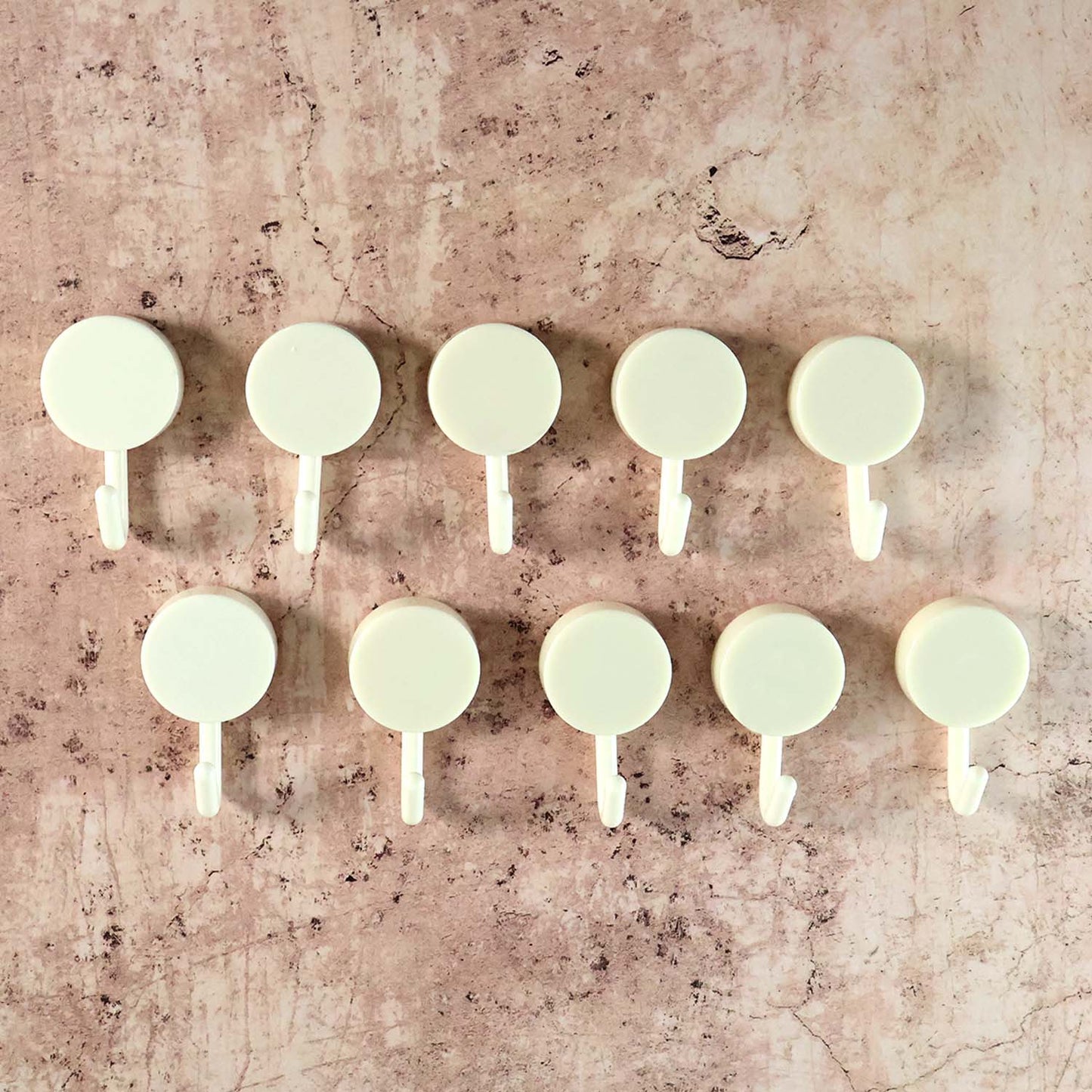 10 Pcs Round Adhesive Wall Hooks - Mini Stick-On Utility Hangers for Keys, Cables, Masks - Happy Price - Image 3