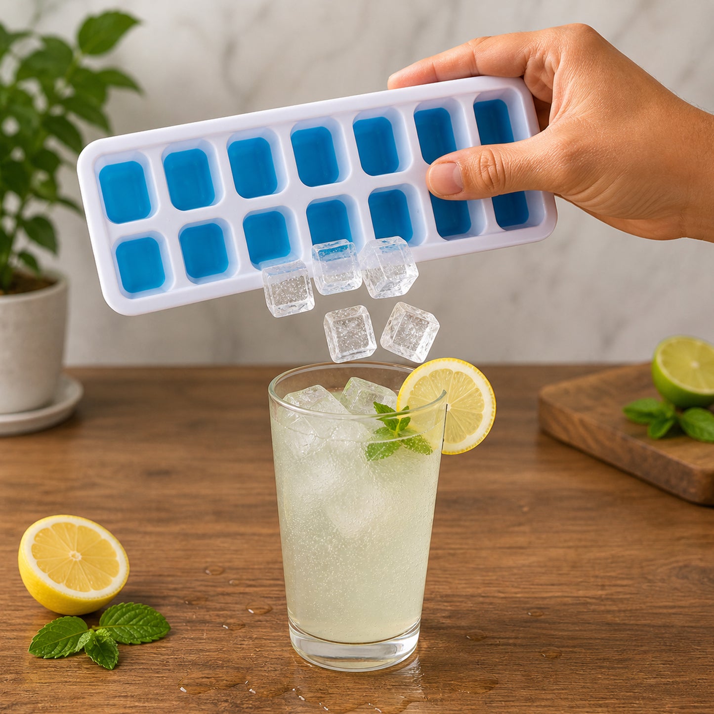 Plastic Ice Cube Tray with Lid - 14 Grids, 1 Pc - Happy Price - Image 6