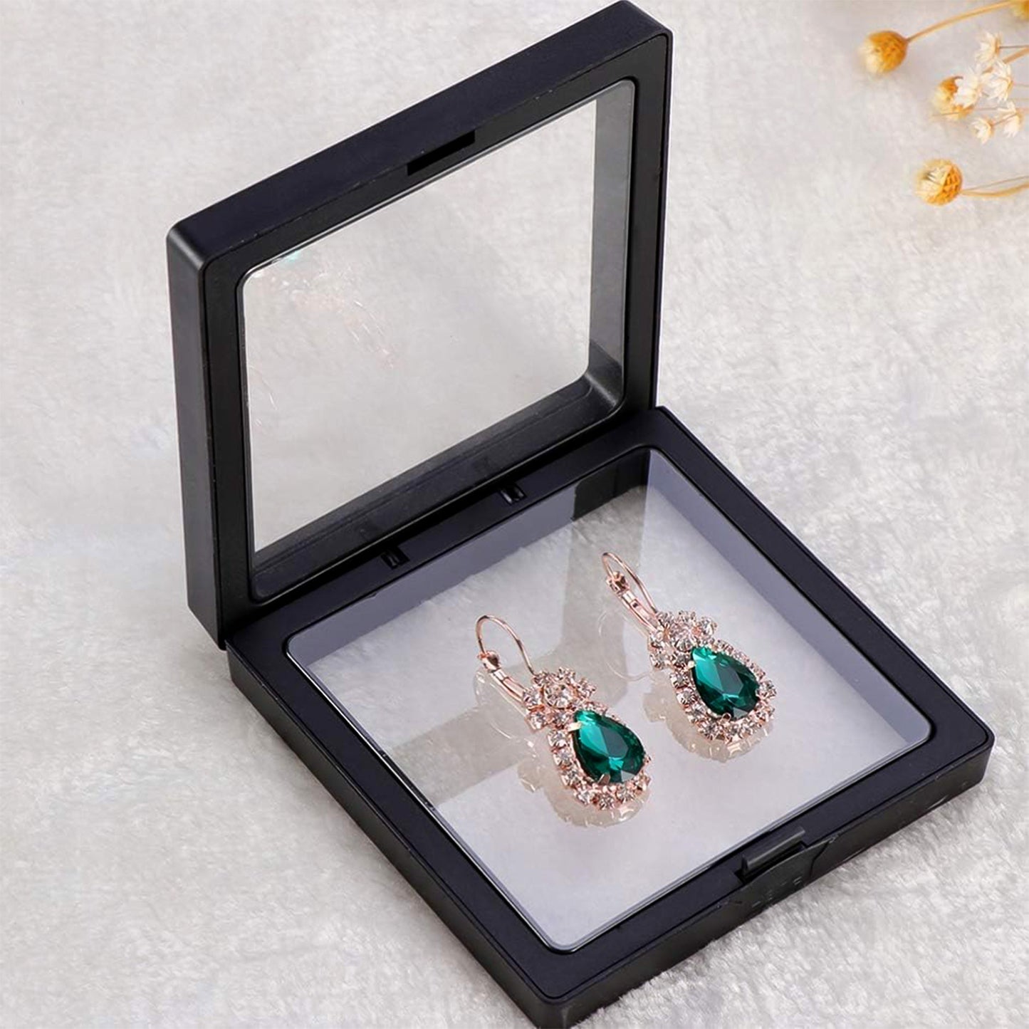Transparent Jewellery Display Box 9x9 cm (1 Pc) - Magnetic Floating Frame for Rings & Collectibles - Happy Price - Image 5