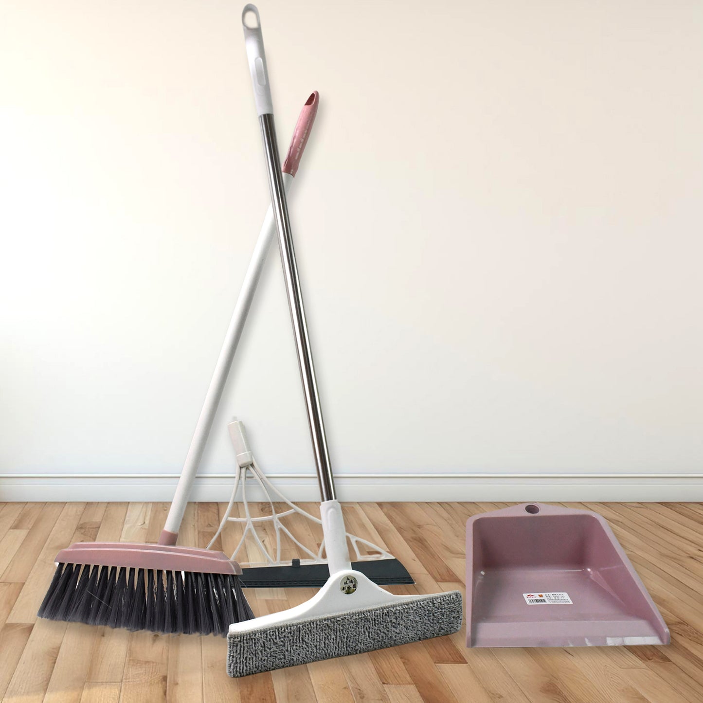 Dustpan Kitchen Wiper Window Cleaning Squeegee Tool Broom Brush (4 Pcs Combo) - Happy Price - Image 2