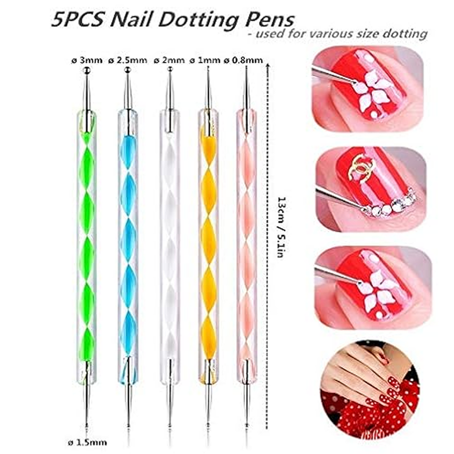 Nail Art Point Pen Set - 5 Pcs for Creative Designs - Great Price - Image 2