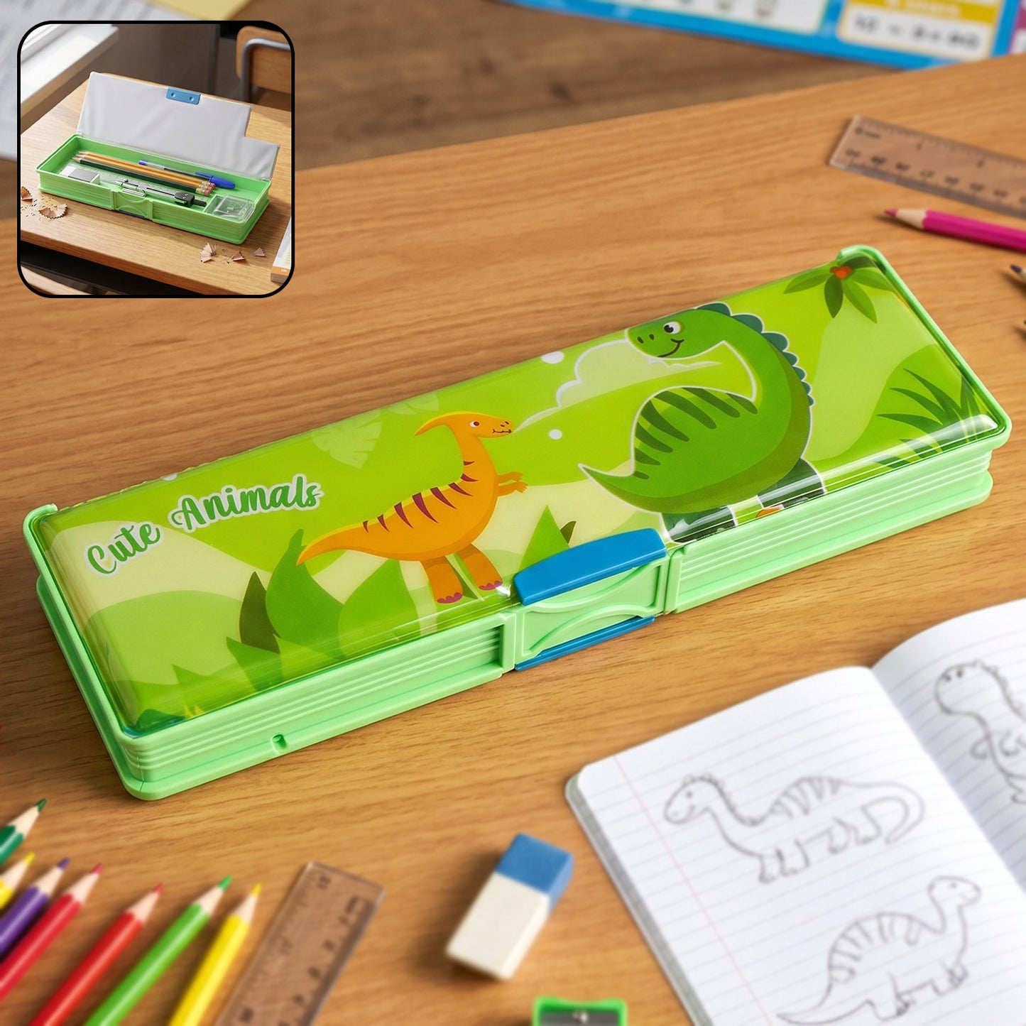 Kids Animal Design Pencil Box Compass - 1 Pc - Great Price - Image 2