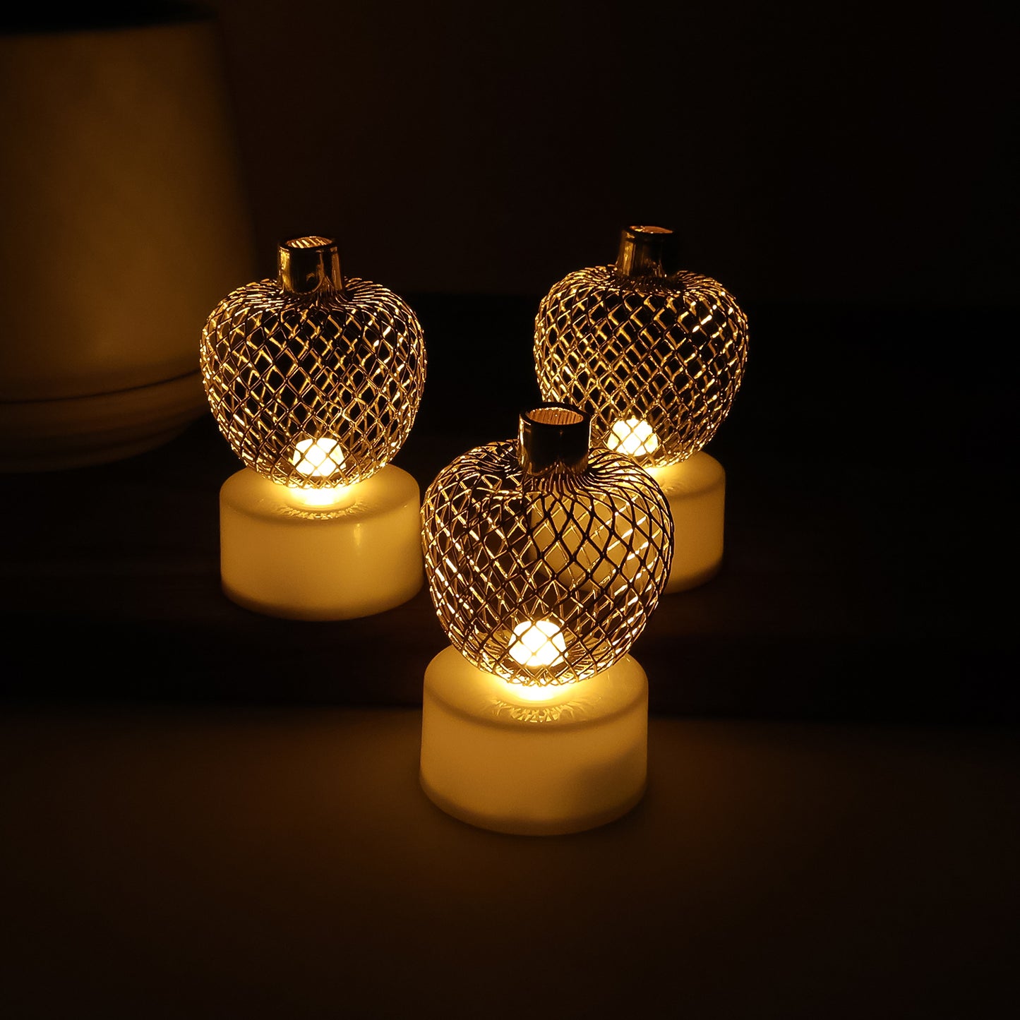 Decorative Apple Shape LED Tealight Candles - Set of 12 Flameless Lights - Happy Price - Image 6