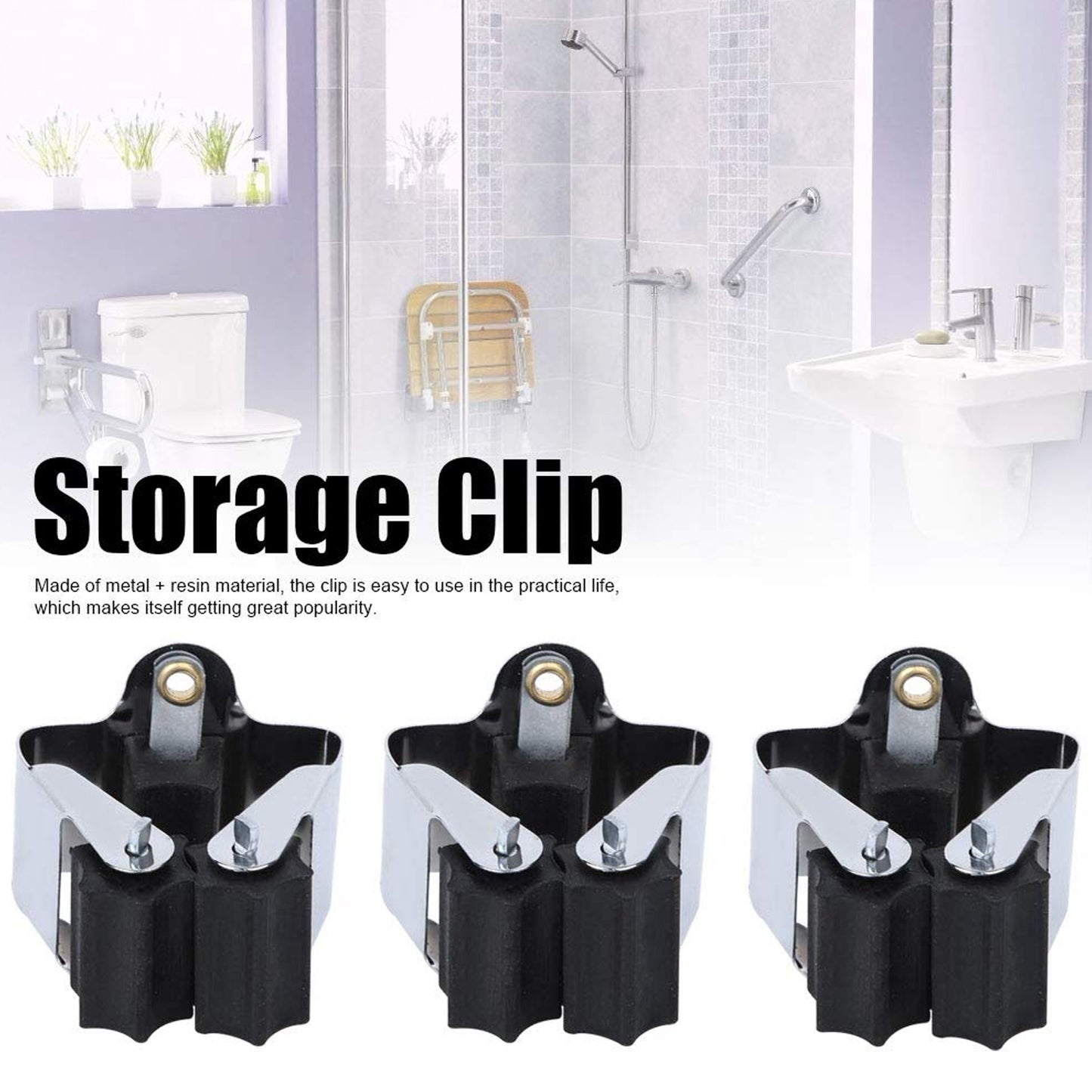 Multifunction Wall Mount Garage Holder For Mop Broom Hanger (4 Pcs Set) - Happy Price - Image 6