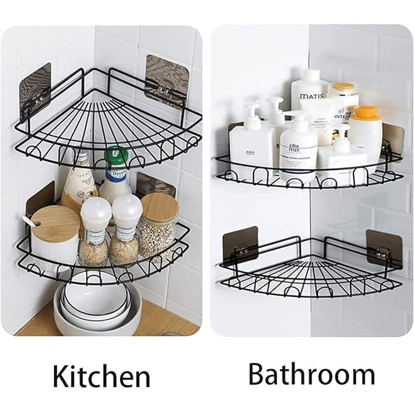 Wall Mounted Corner Shelf Organizer - Adhesive Bathroom & Kitchen Storage Rack (1 Pc) - Great Price - Image 6