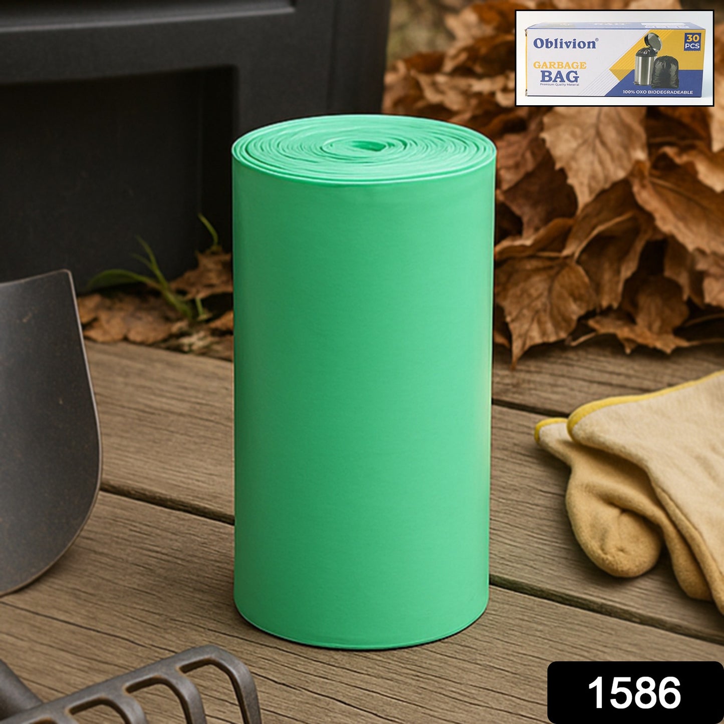 Biodegradable Trash Bags Roll, 24x32 Inch, Mixed Colors (Pack of 1) - Happy Price - Image 1