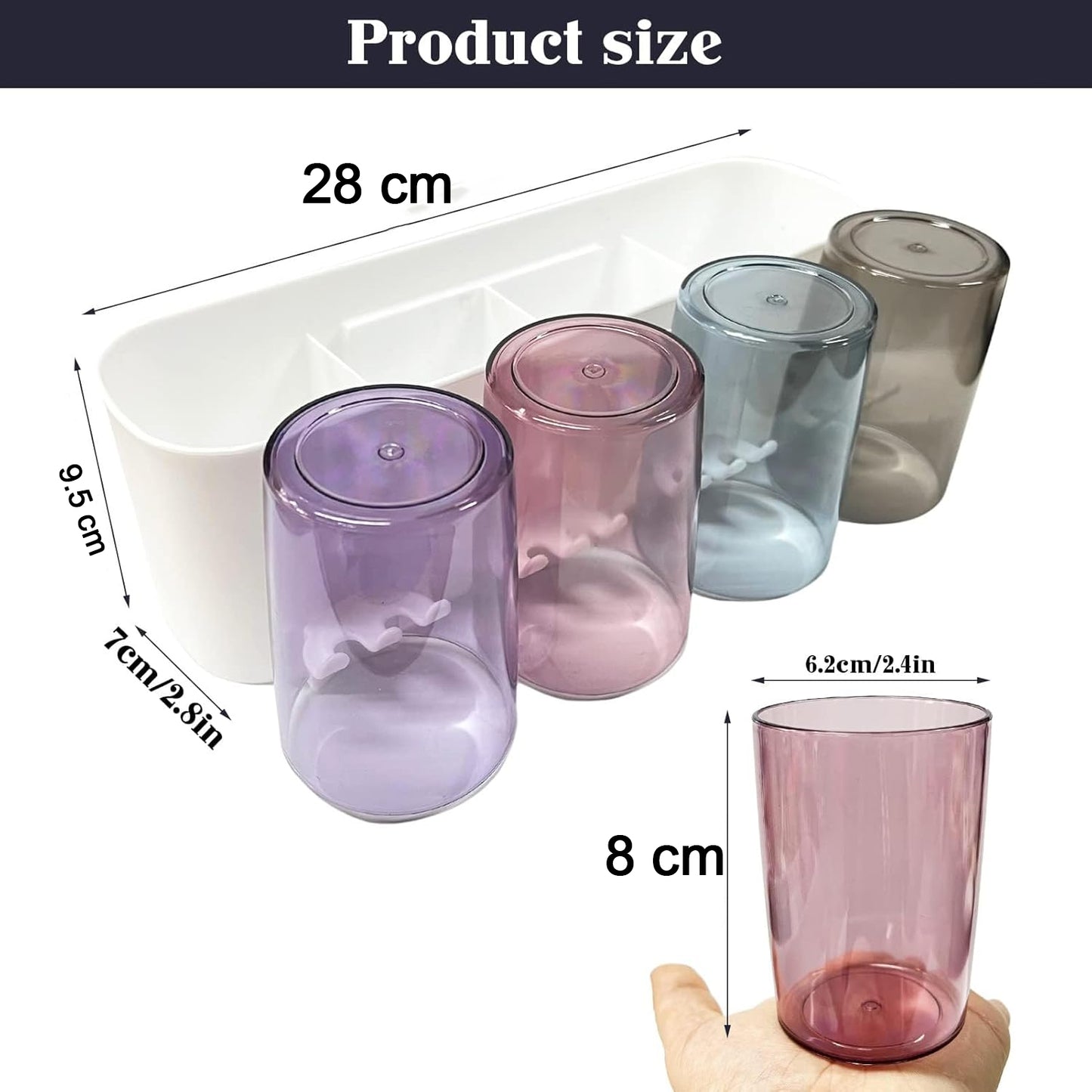 Wall Mounted Toothbrush Holder Set with 4 Cups & Organizer - Bathroom Storage - Happy Price - Image 7