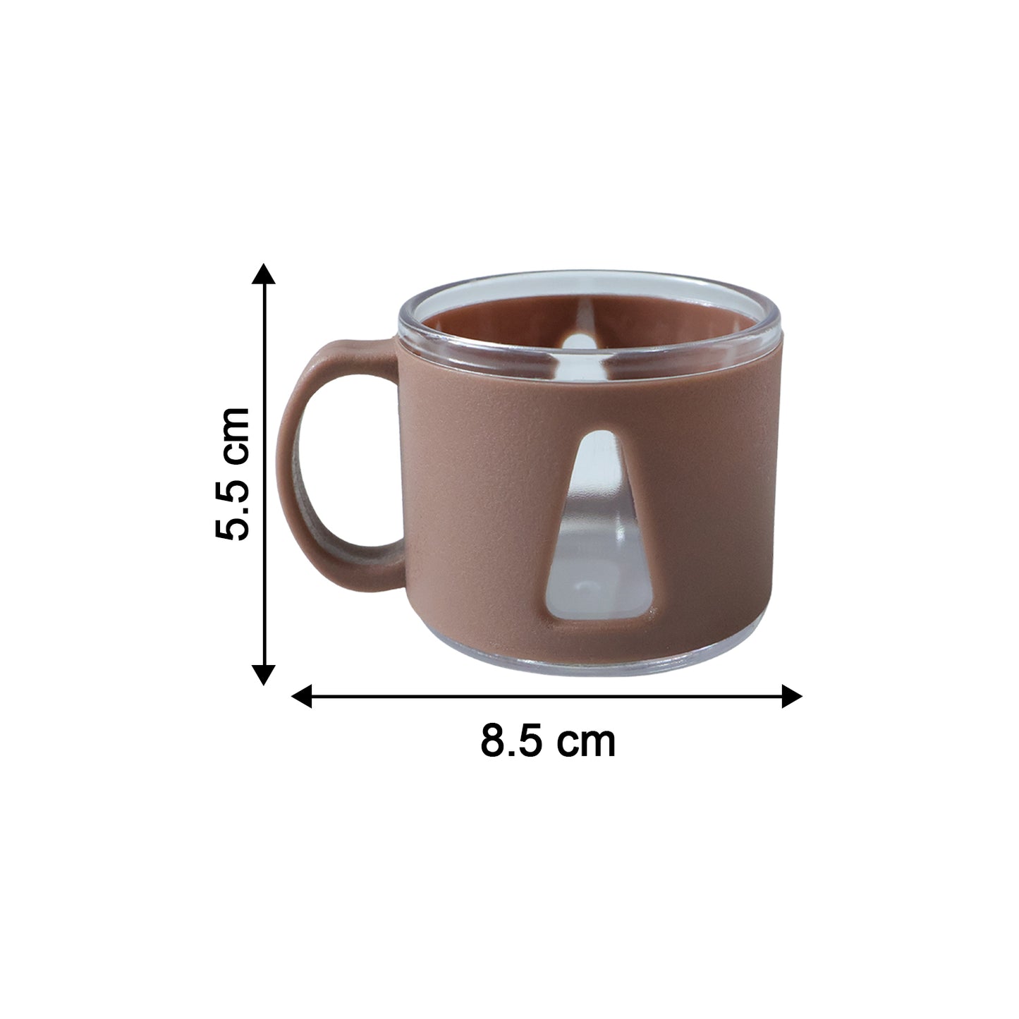 Set of 6 Round Tea Cups with Handles - Elegant Drinkware - Great Price - Image 5