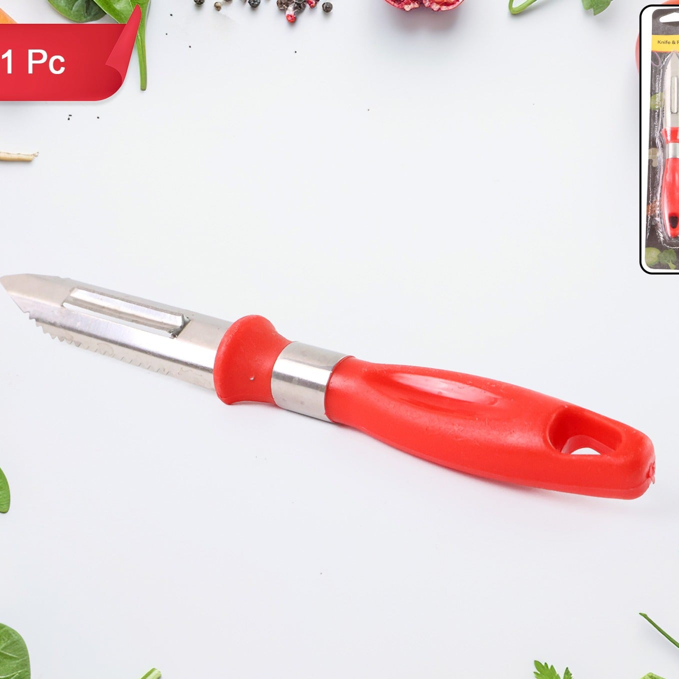 Multipurpose 2-in-1 Stainless Steel Knife Peeler (1 Pc) - Happy Price - Image 1