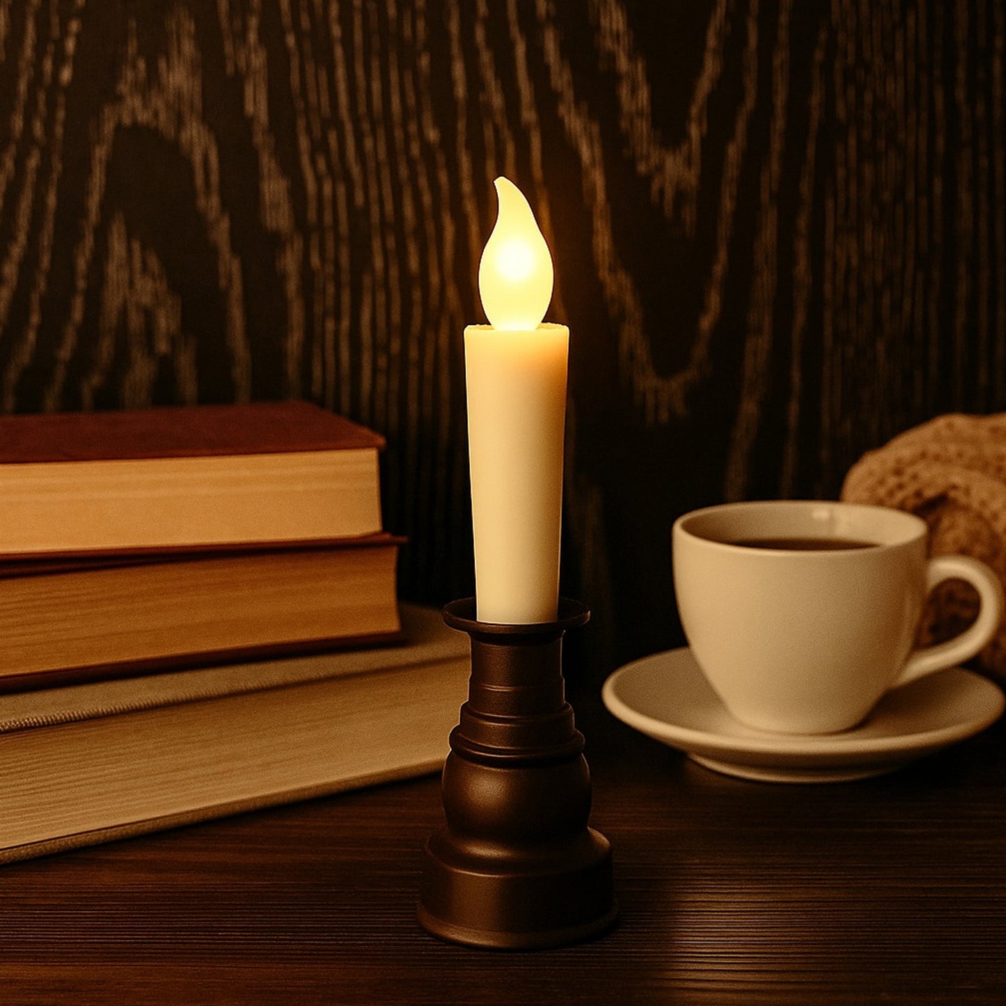 LED Flameless Candle with Holder - Safe Flickering Light (1 Pc) - Happy Price - Image 5