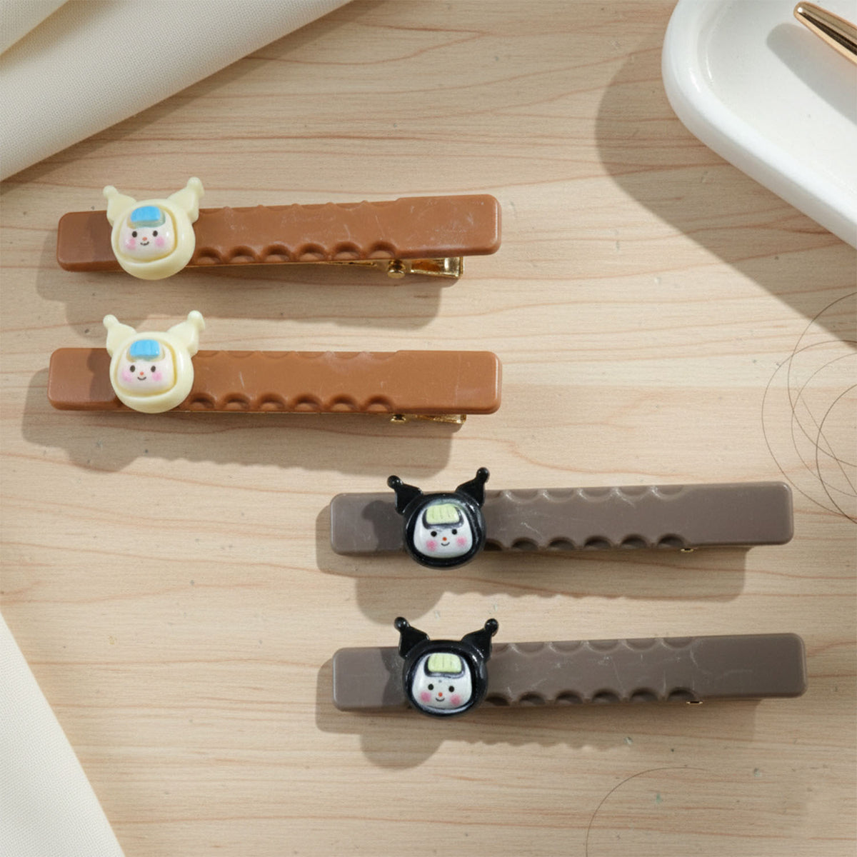 Cute Character Hair Clip Set - 4 Pc Decorative Fashion Accessories for Girls - Happy Price - Image 6