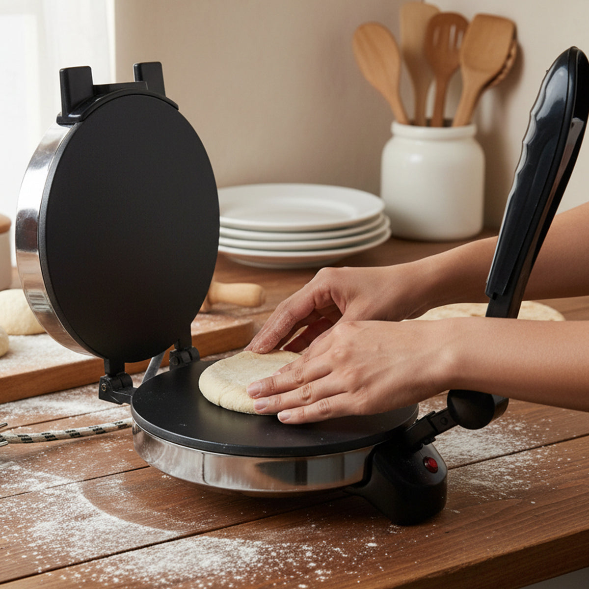 Electric Roti Maker with Stainless Steel Plate - 1 Pc - Happy Price - Image 5