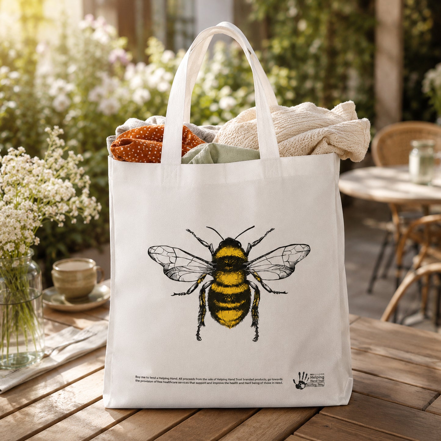 Bee Print Multipurpose Tote Bag - 1 Pc, 35x35cm - Happy Price - Image 3