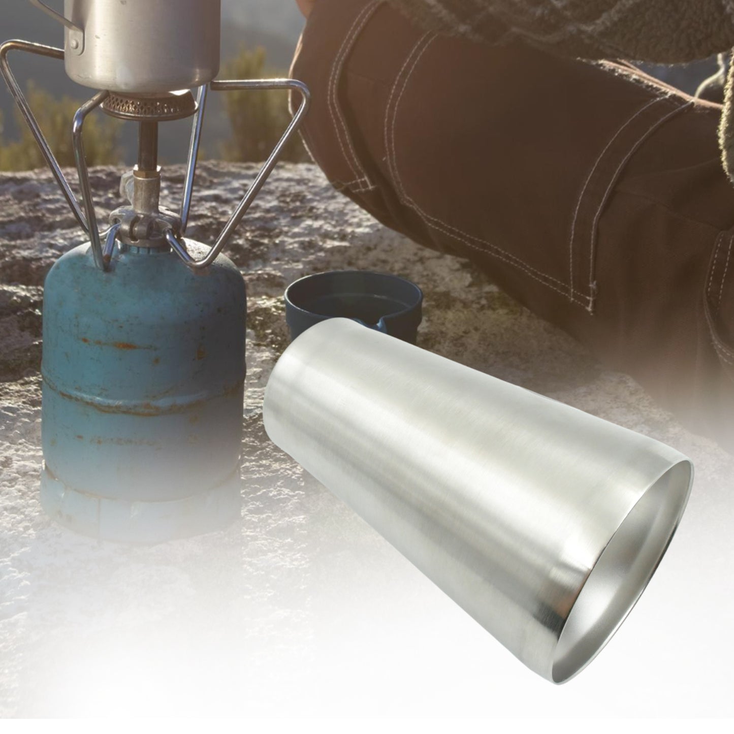 Stainless Steel Vacuum Insulated Travel Mug Glass Reusable Water Glassserving Unbreakable Drinking Glasses Plain Design For Everyday Use Drinks Water Tea Mug Outdoor Home Office (1 Pc) - Happy Price - Image 5