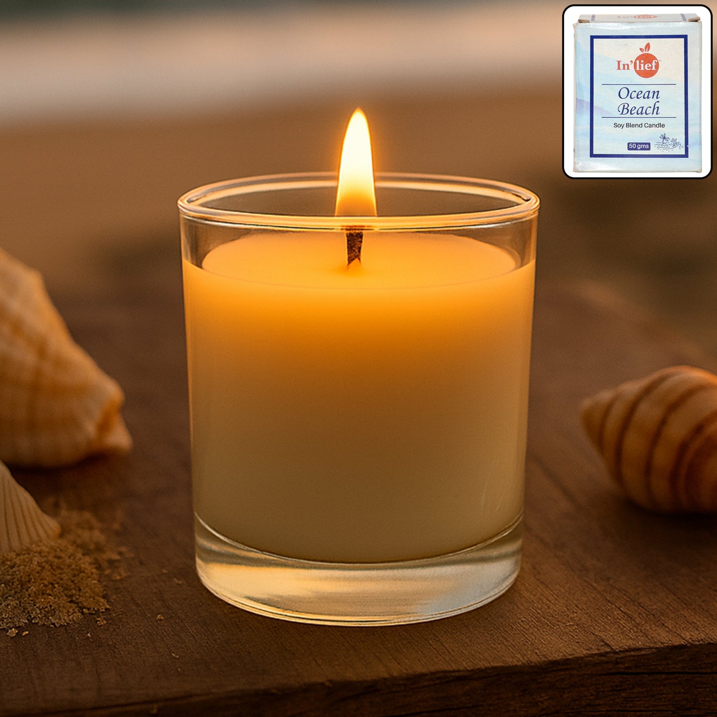 Ocean Beach Scented Votive Jar Candle - 1 Pc, 50 Gm - Happy Price - Image 7