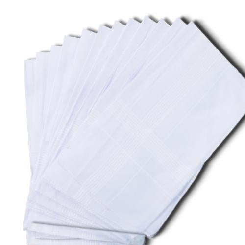 Mens King Size Formal Handkerchiefs For Office Use - Pack Of 12 - Happy Price - Image 3