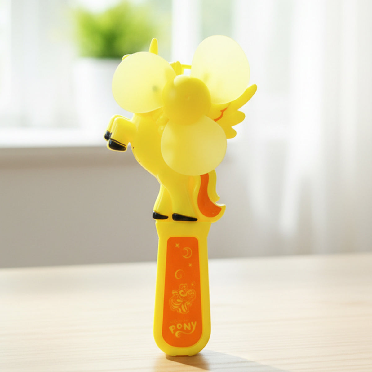 Hand Press Cartoon Fan Toy for Kids - 1 Pc Mix Color - Happy Price - Image 4