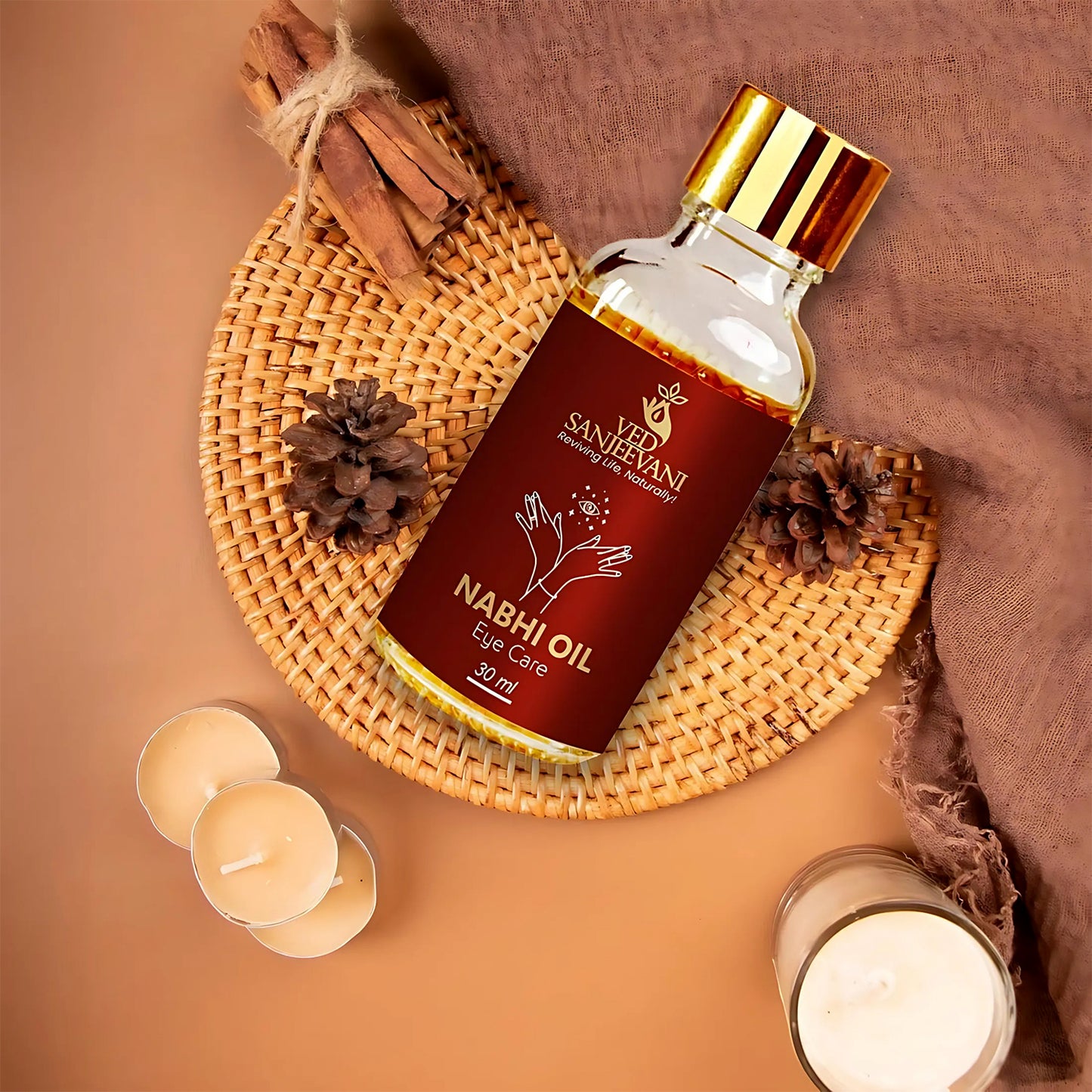 Ved Sanjeevani 100 Organic Ayurvedic Nabhi Oil For Eye Care (30ml 1 Pc) - Happy Price - Image 5