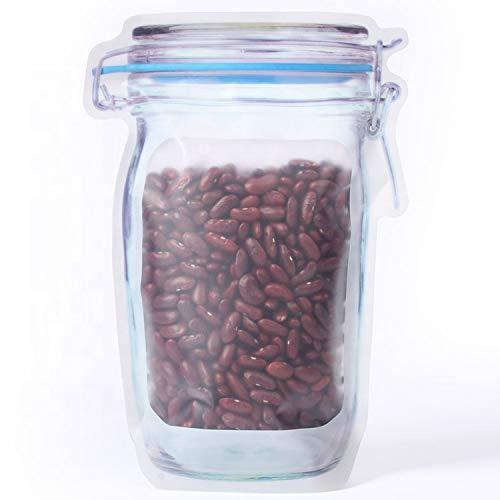 Reusable Airtight Seal Plastic Food Storage Mason Jar Zipper (1000ml) - Happy Price - Image 3