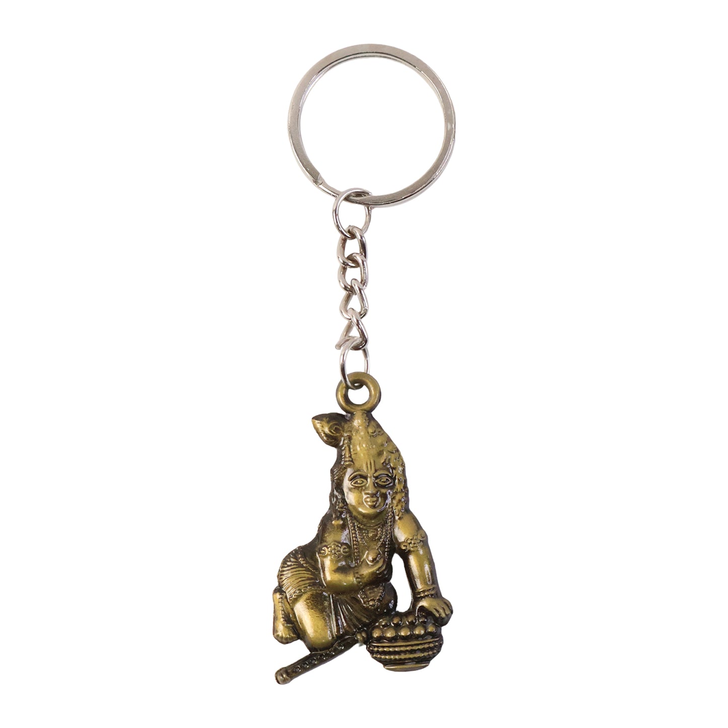 Antique Gold Metal Bal Krishna Makhan Chor Keychain (1 Pc) - Happy Price - Image 5