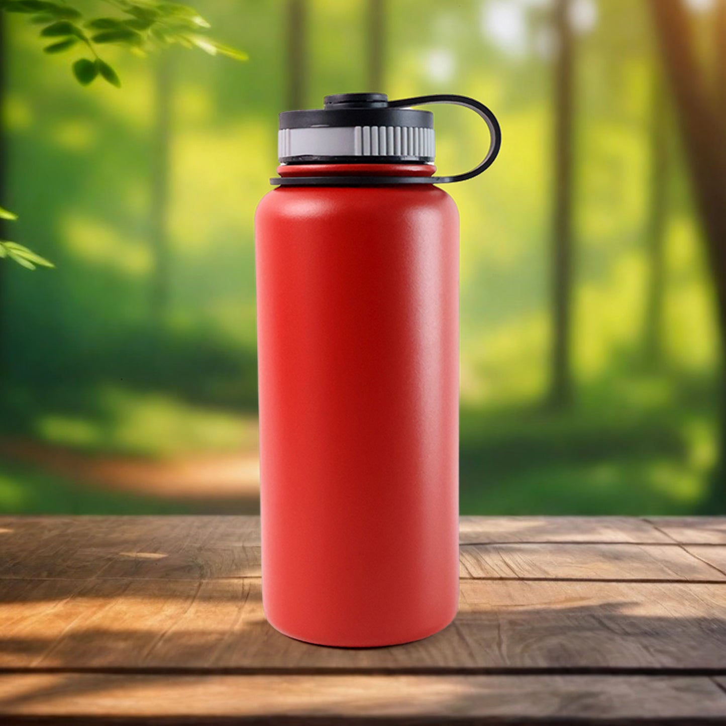 Red Stainless Steel Double Wall Vacuum-insulated Drink Water Bottle (1000 Ml) - Happy Price - Image 3