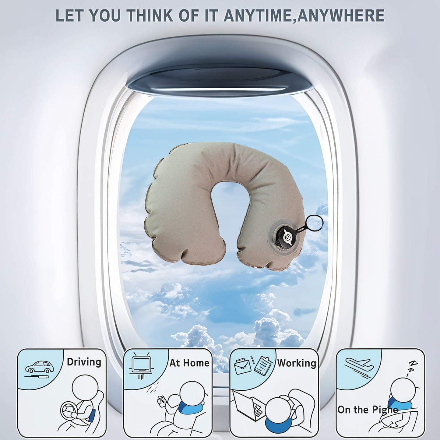 Premium Quality Inflatable Travel Neck Pillow (1 Pc) - Happy Price - Image 5