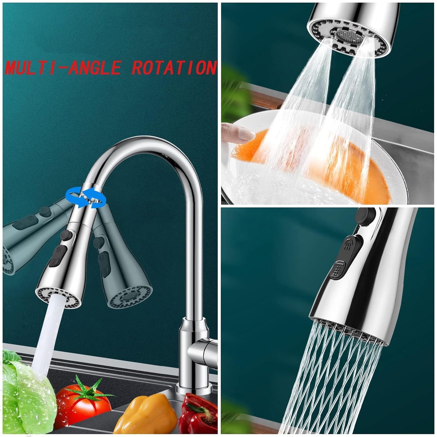 Kitchen Faucet 3-function Pull Down Sink Sprayer (1 Pc) - Happy Price - Image 3